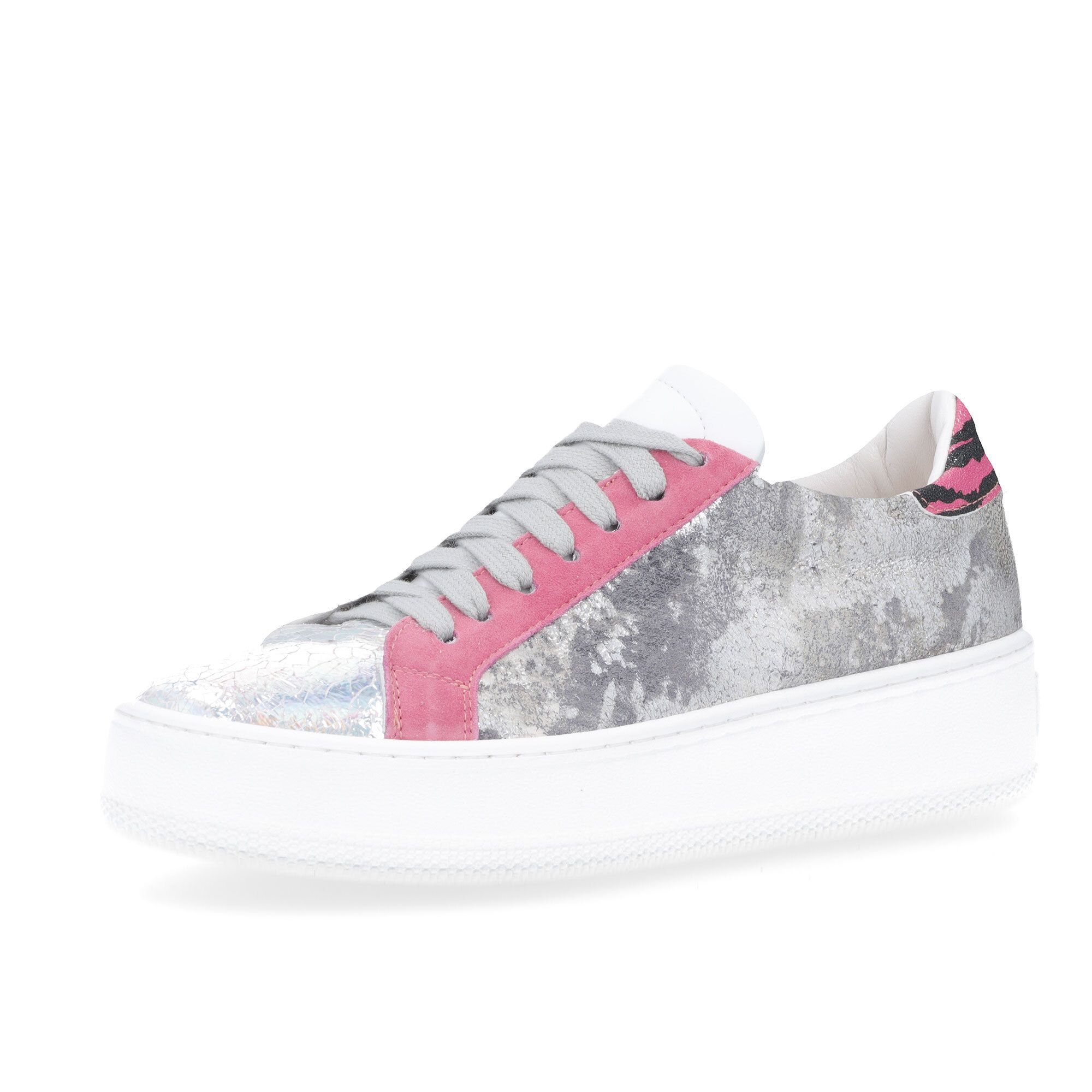 QVC Ebarrito Sneakers stringate in pelle con suola 4 cm