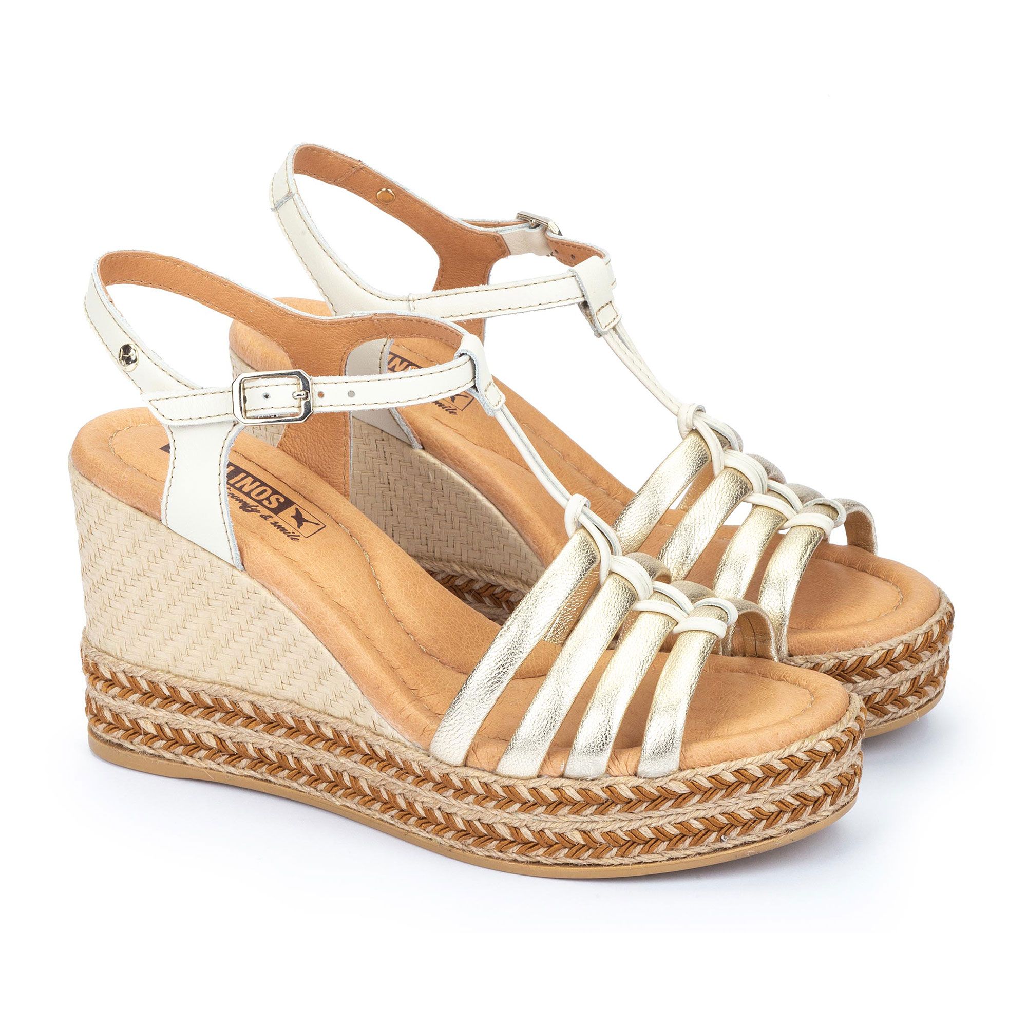 Pikolinos
Sandali a T
in pelle con
zeppa 9,5 cm
