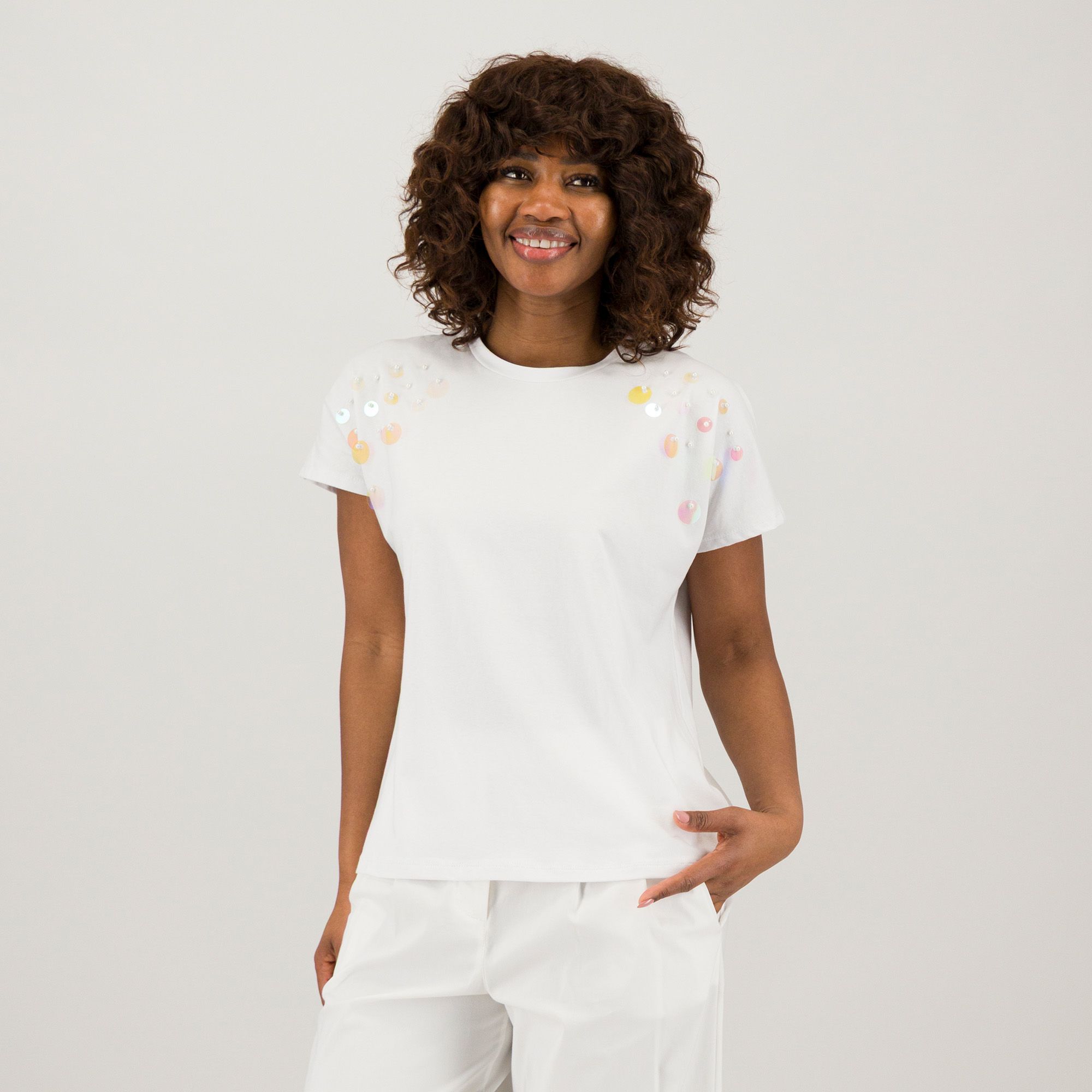 Palazzo Moda
T-shirt in cotone
con scollo tondo
a maniche corte