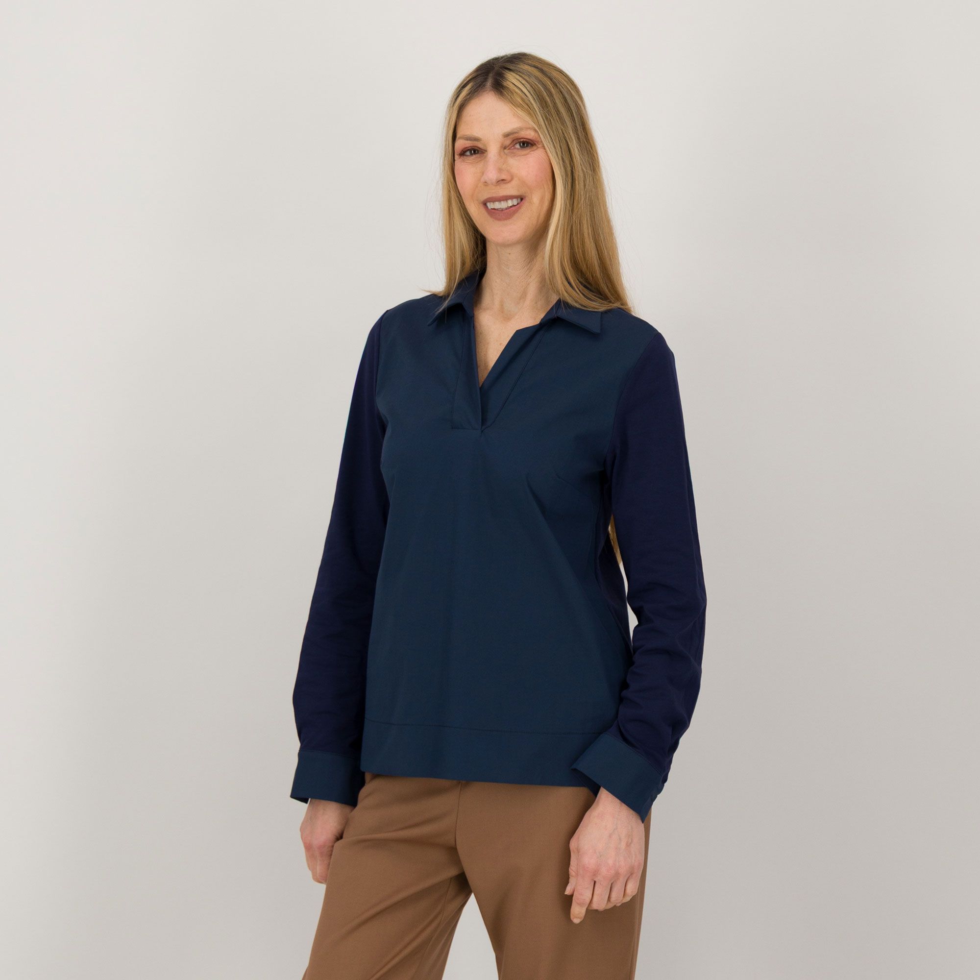 Olly Doo Blusa manica lunga con collo a polo