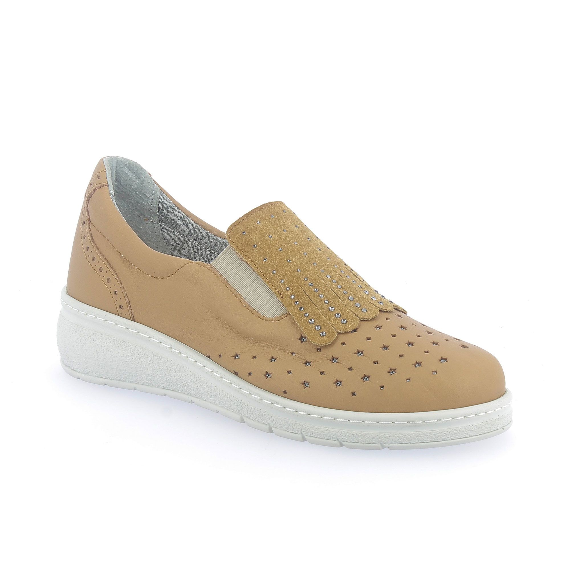 Sanagens
Slip-on in pelle
con strass e
suola 4 cm
