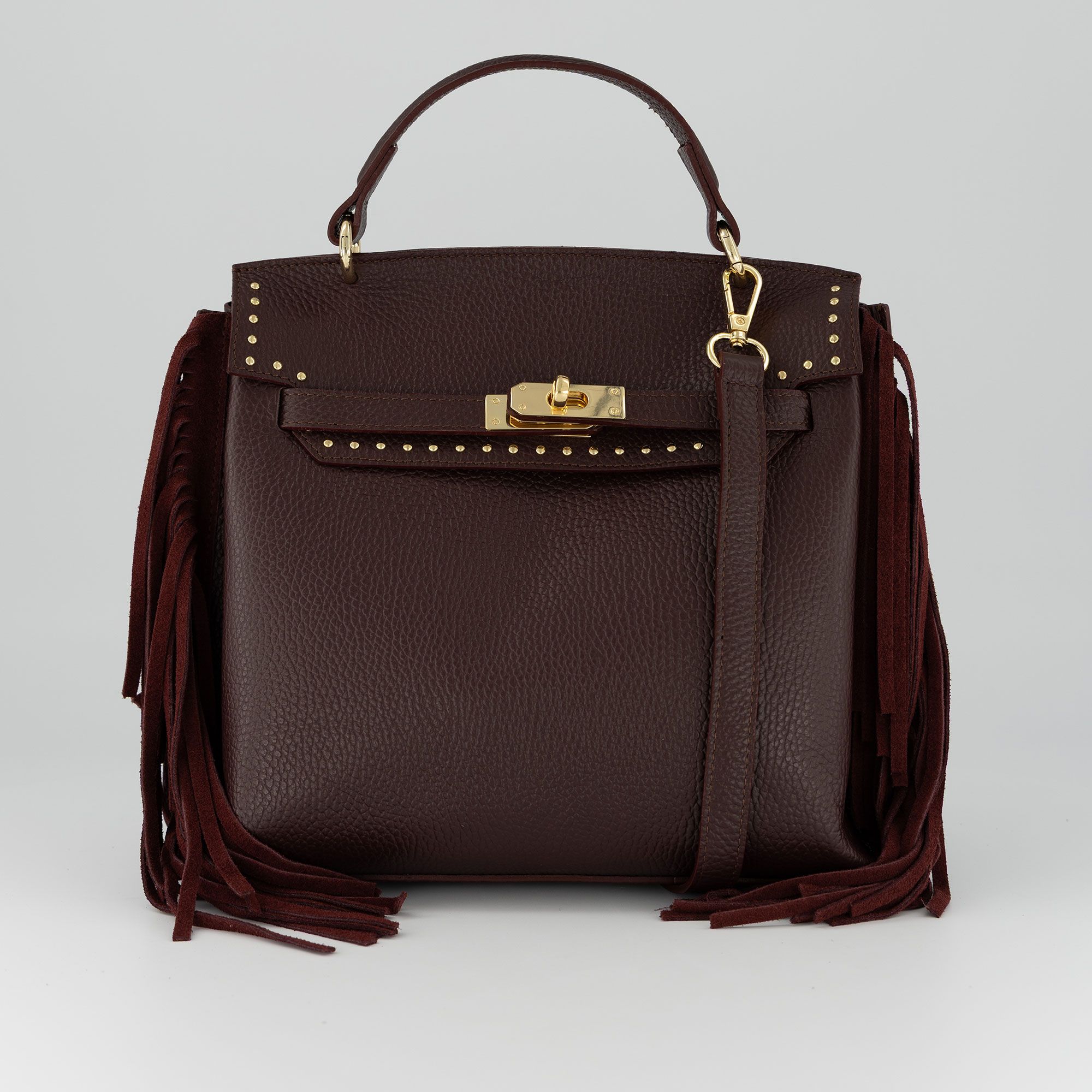 Le Corone Bags
Borsa a mano
Ketty Frange in pelle
con frange