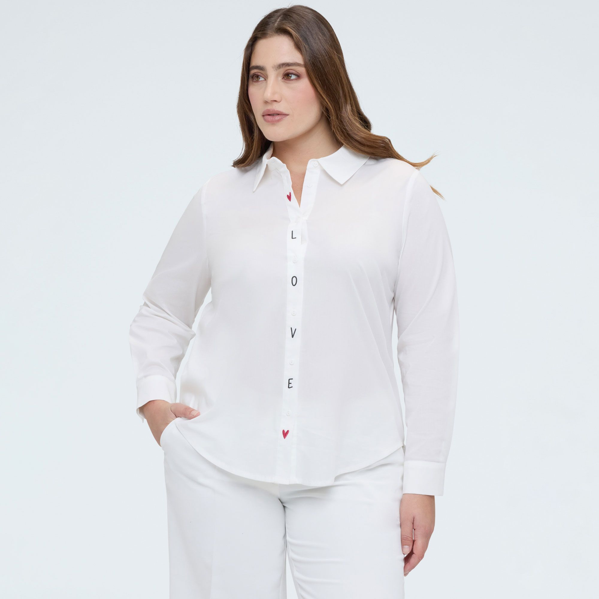 Fiorella Rubino
Camicia in popeline
di cotone a maniche
lunghe