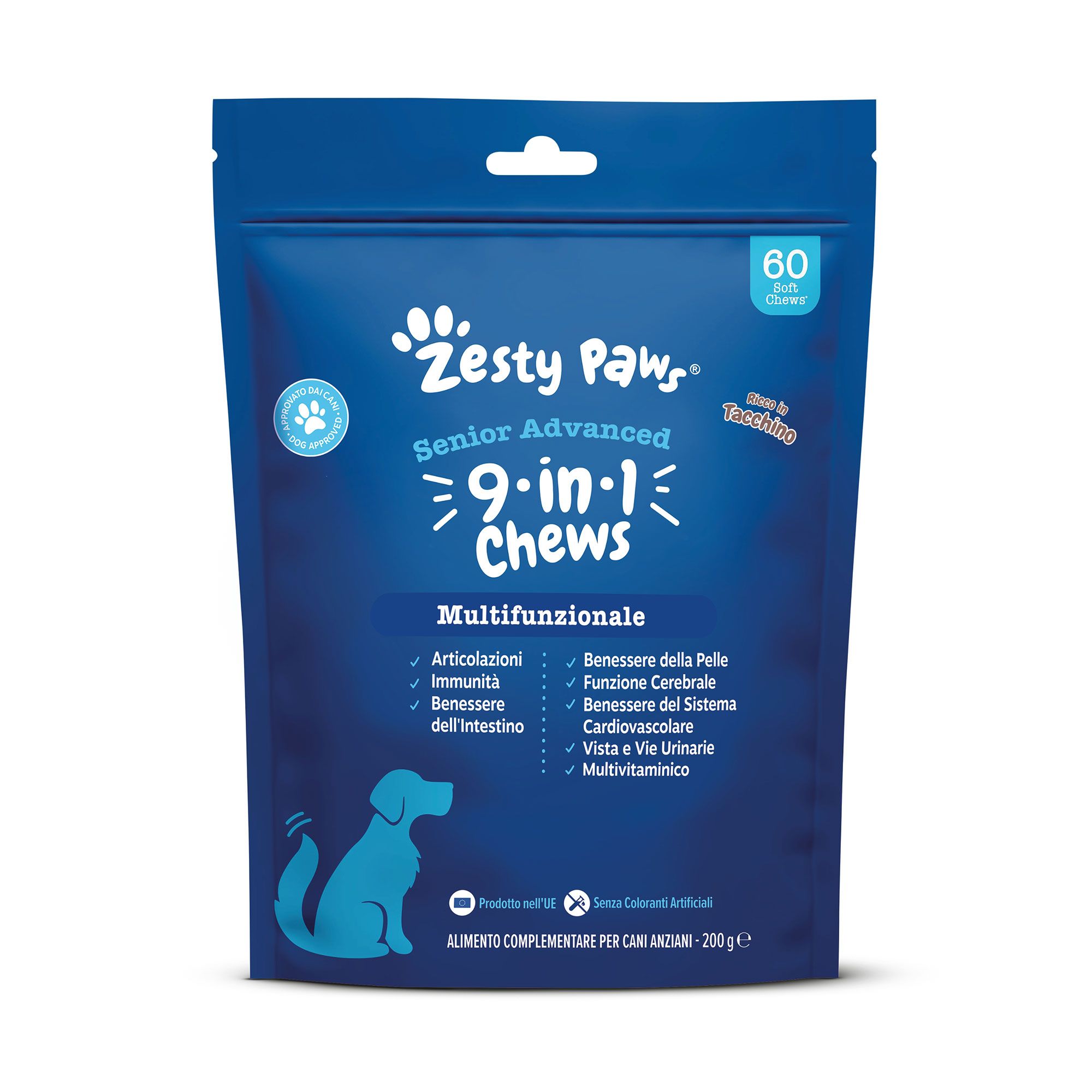 Zesty Paws
Integratore per cani
anziani Senior 9in1
(60 bocconcini)