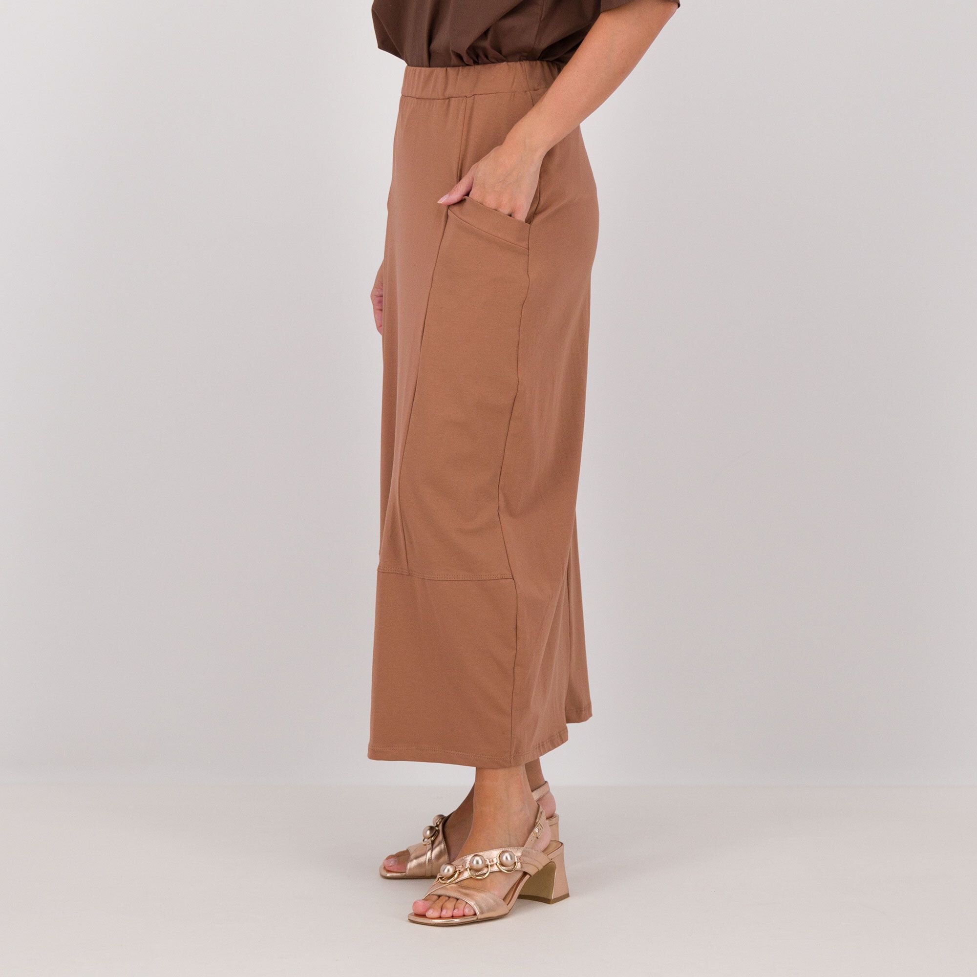 LUCREZIA SCIORTINO Gonna lunga in jersey di cotone stretch con tasche