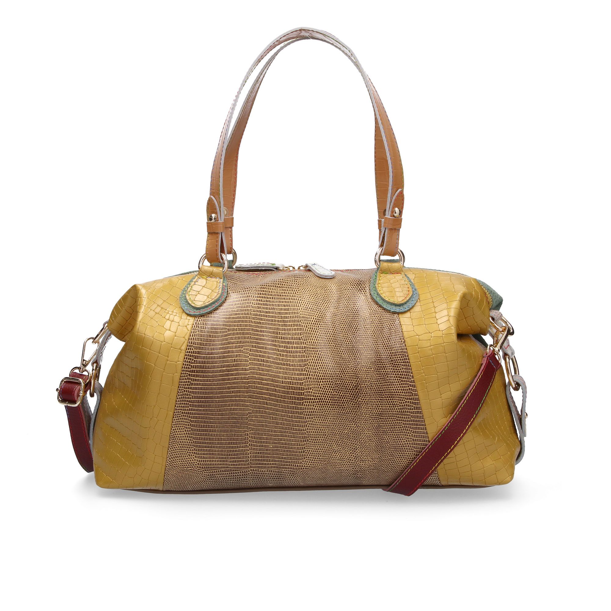 Ebarrito
Clashy Bag borsa
in pelle patchwork
con manici e tracolla