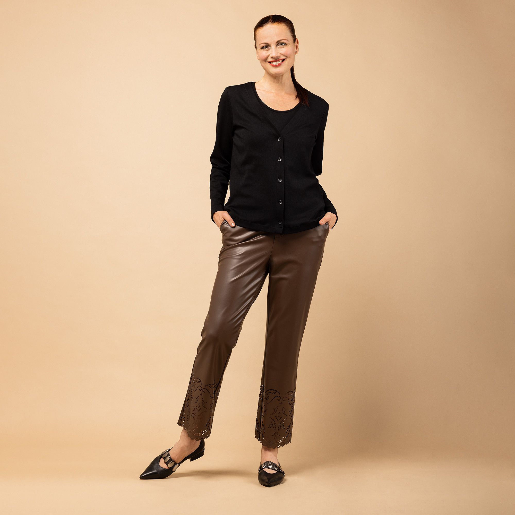 Isaac Mizrahi Live!
Pantaloni bootcut in
tessuto spalmato