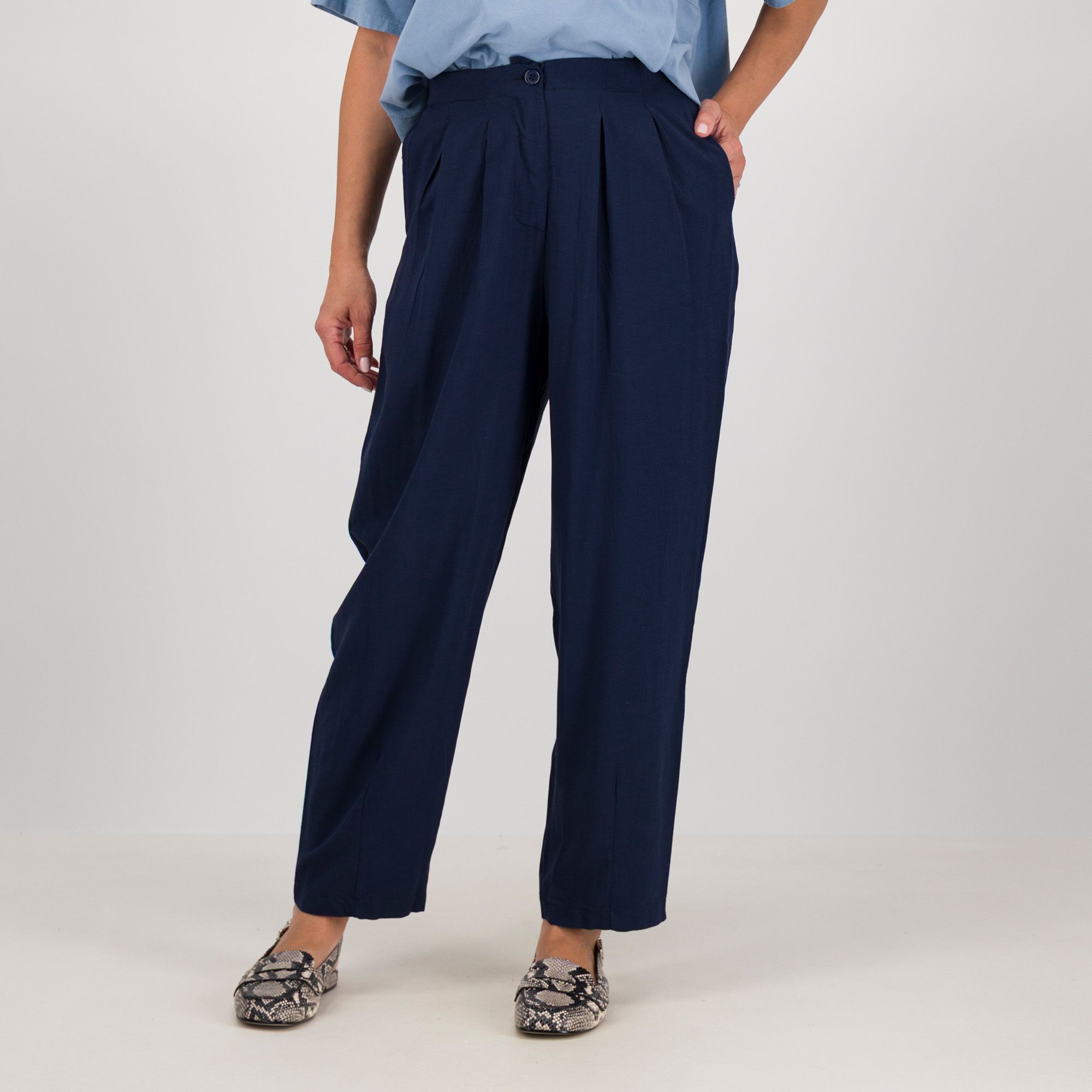 Lucrezia Sciortino Pantaloni balloon in viscosa con lino anche Petite