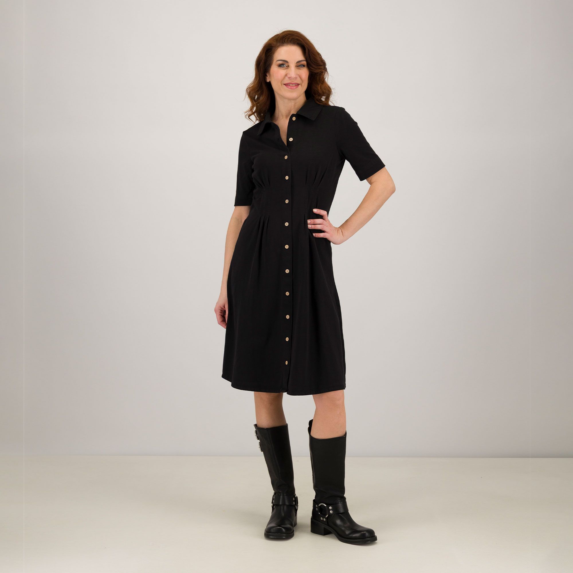 Nina Leonard
Abito midi in
chemisier
misto cotone