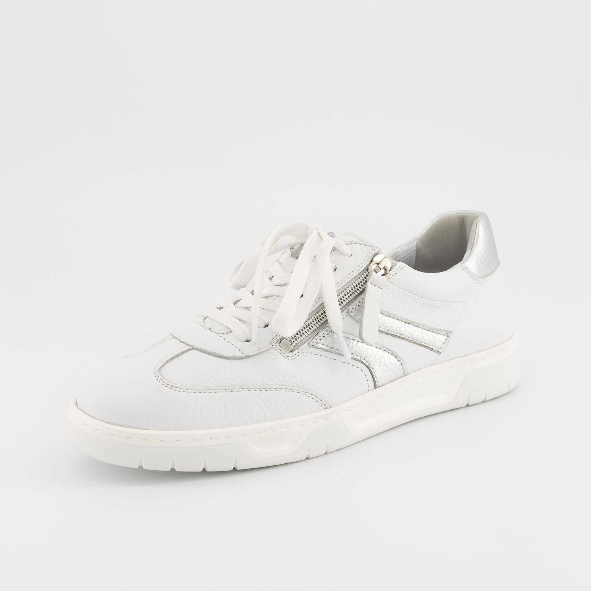 Vitaform Sneaker stringata in pelle con zip suola 3 cm