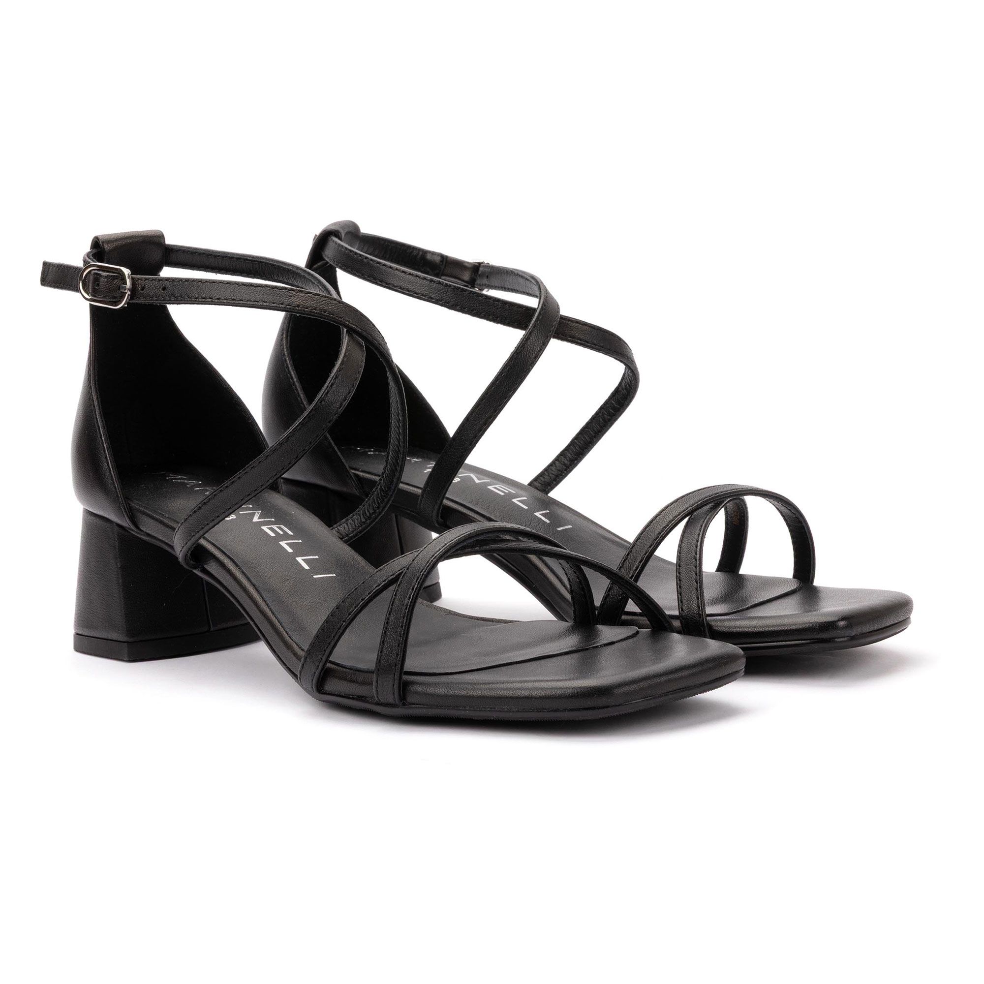 Martinelli Sandali in pelle con fascette incrociate e tacco 4,5 cm