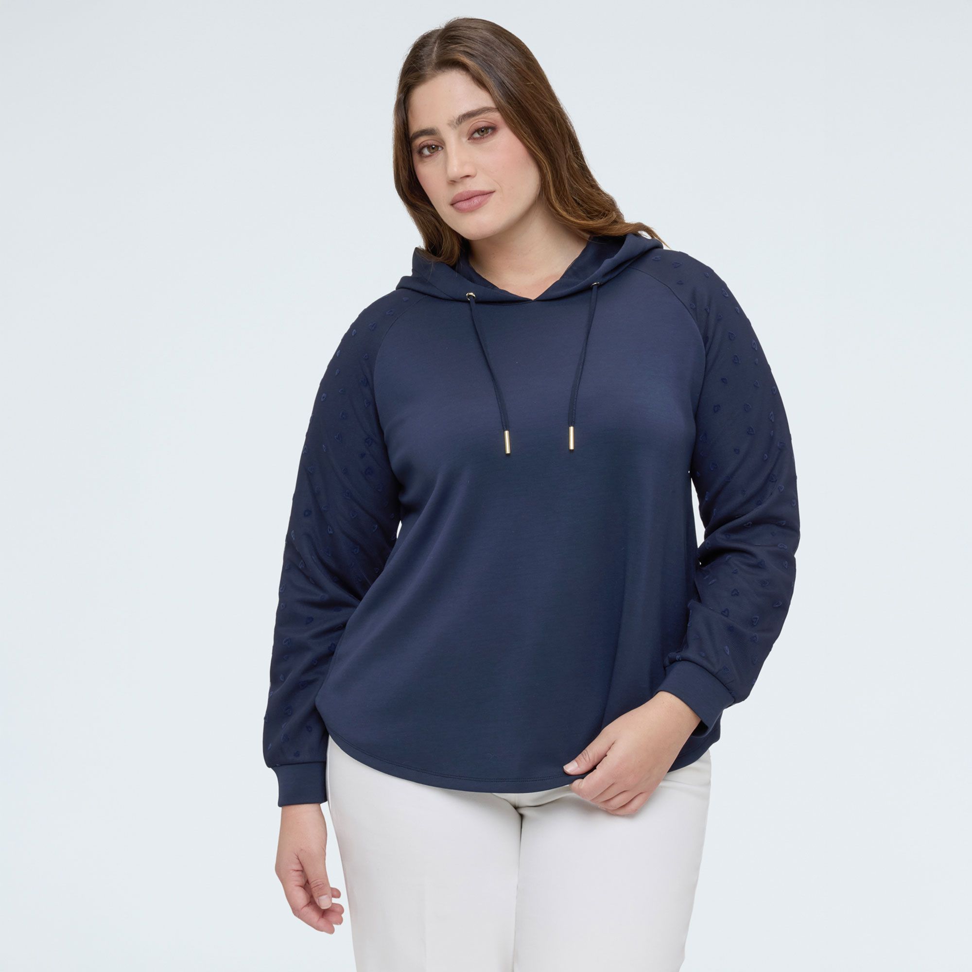 Fiorella Rubino
Felpa con cappuccio
con manice doppiate
in tulle