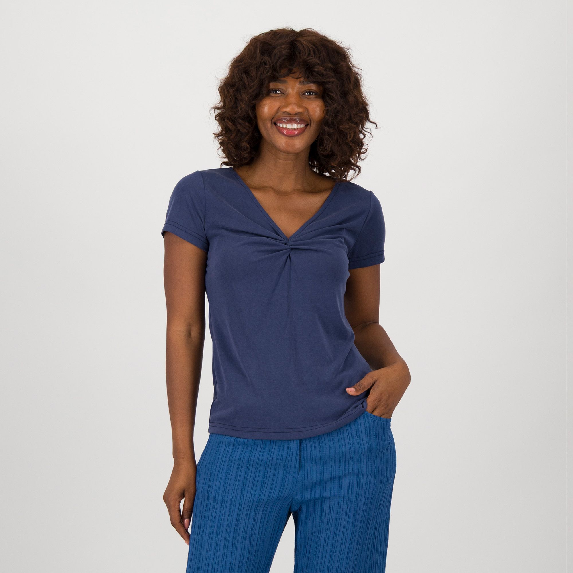 Officina della Moda T-shirt a maniche corte con scollo a V
