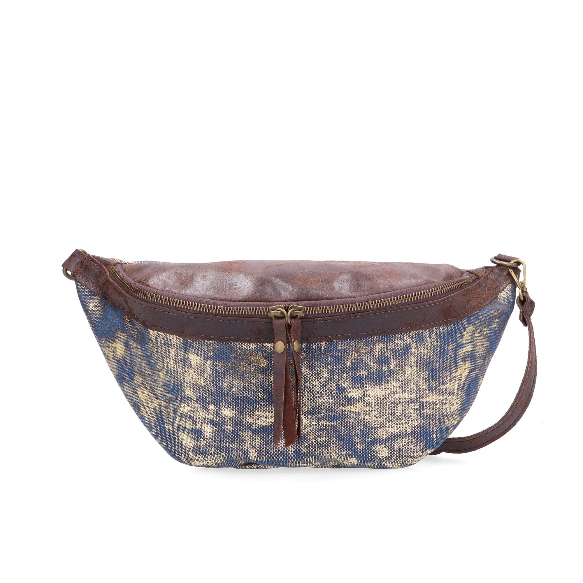 Le Corone Bags Marsupio Mars Canvy in pelle e canvas con tracolla