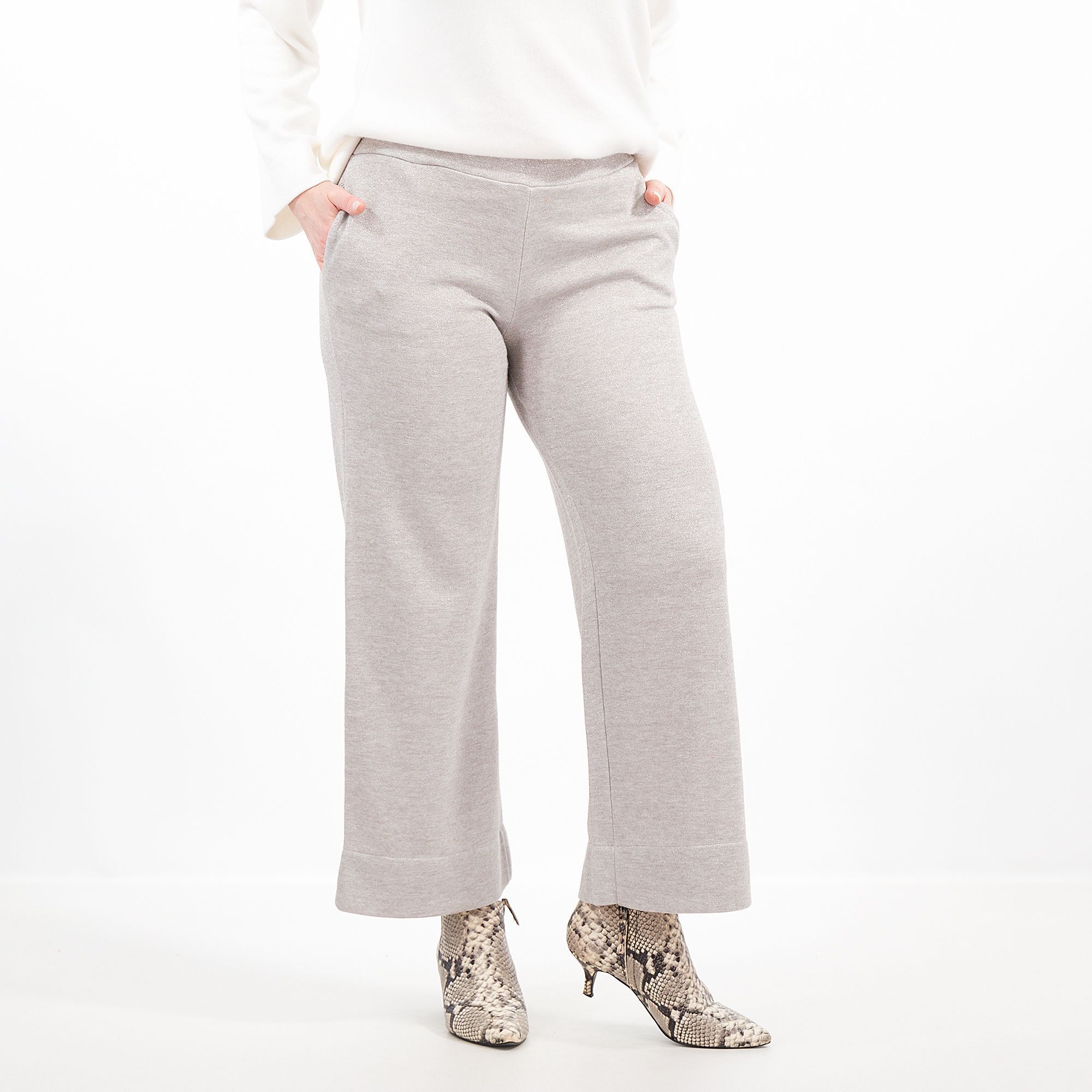 Image of Bianca Della Torre Pantaloni cropped in filato con lamé061