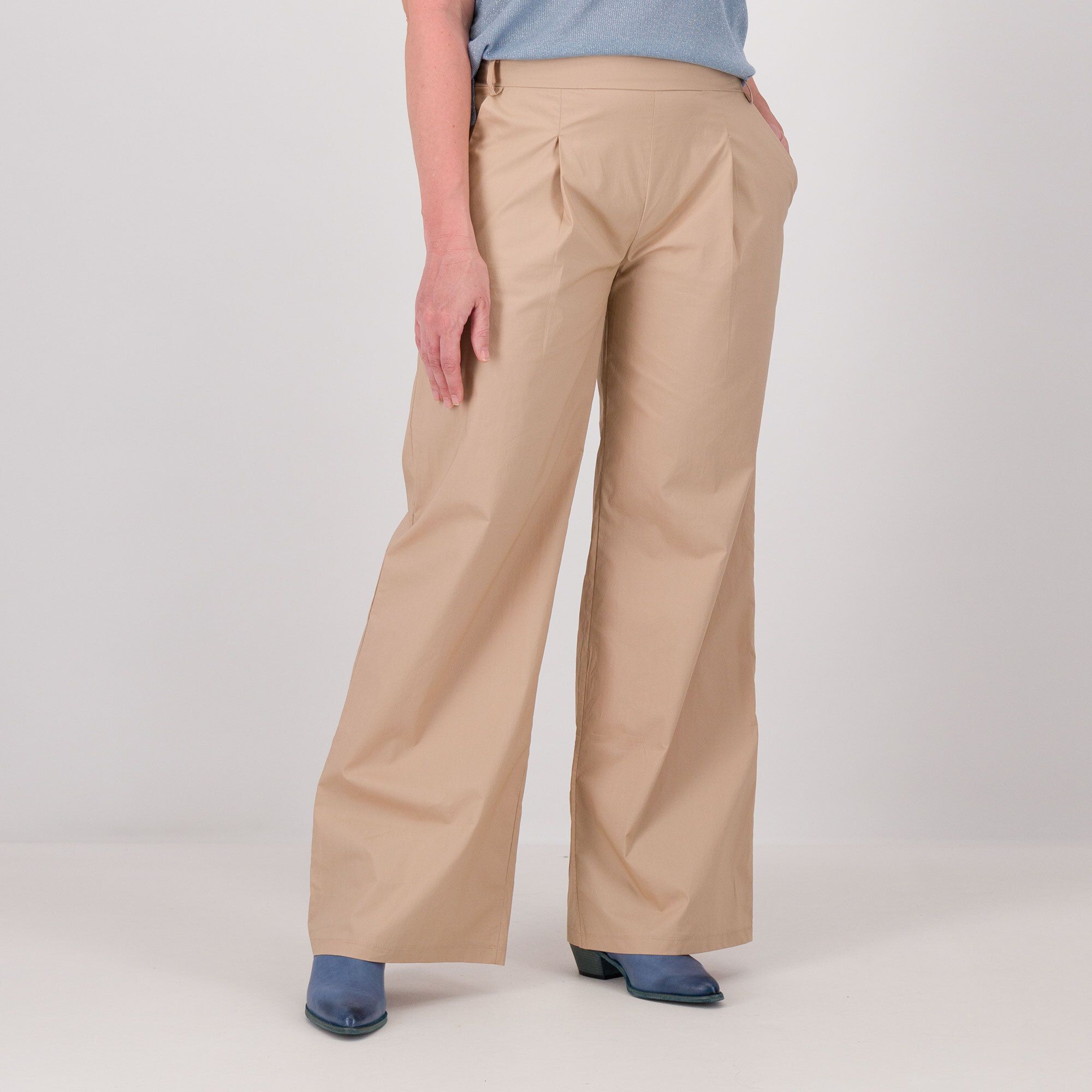 Image of Enjoy Pantaloni ampi in tela vela con pinces061