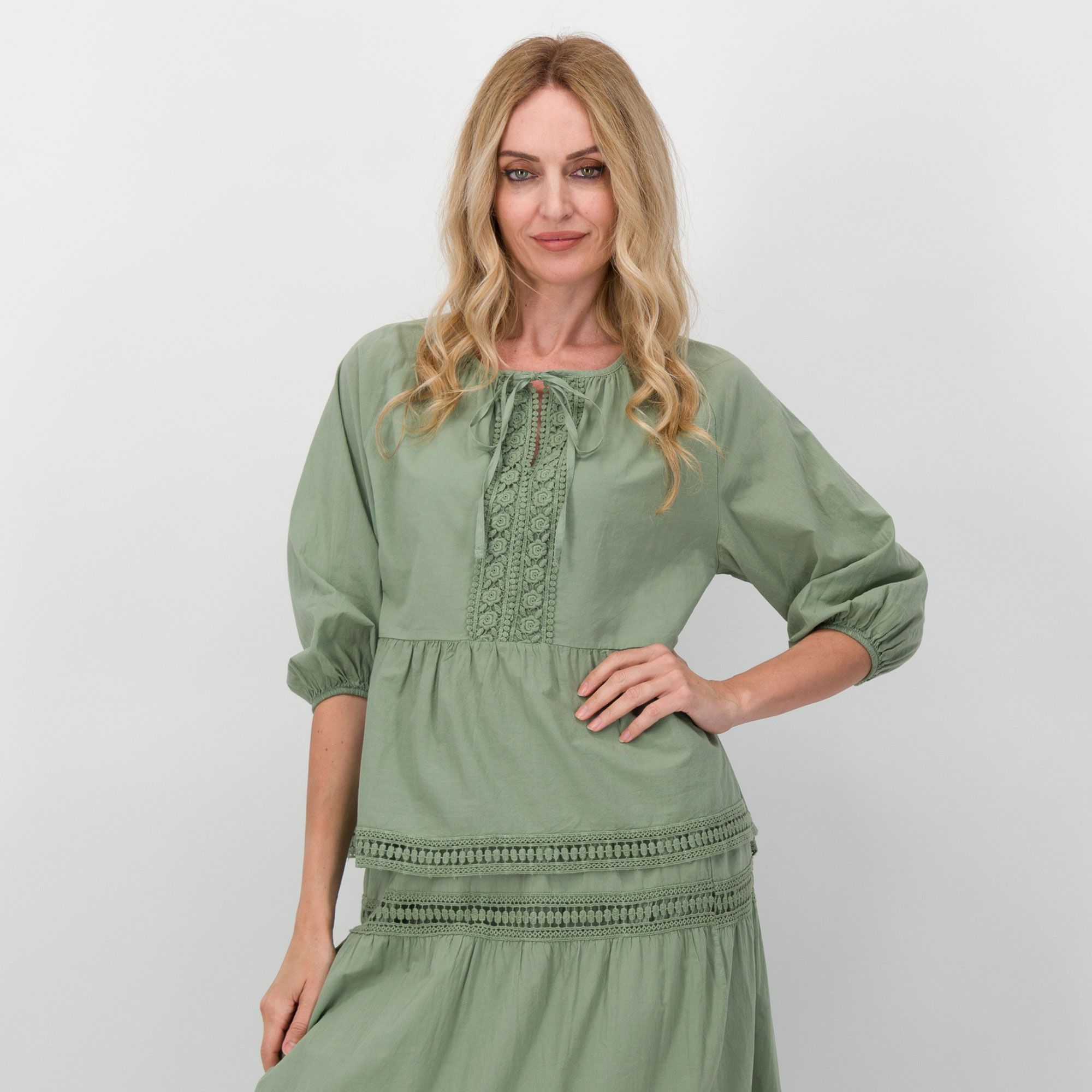 Palazzo Moda Blusa con scollo a giro