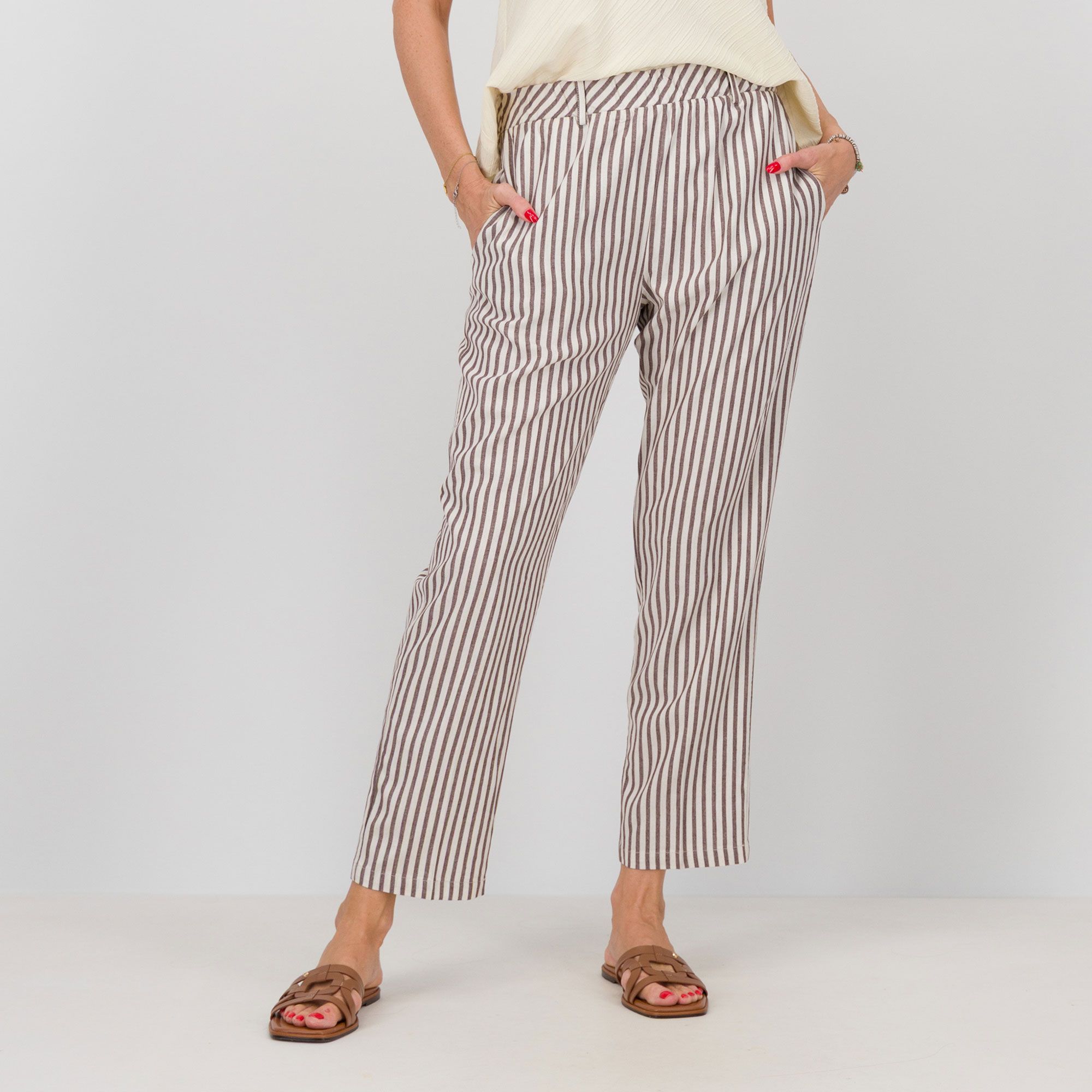 Officina della Moda
Pantaloni lunghi
a righe con elastico