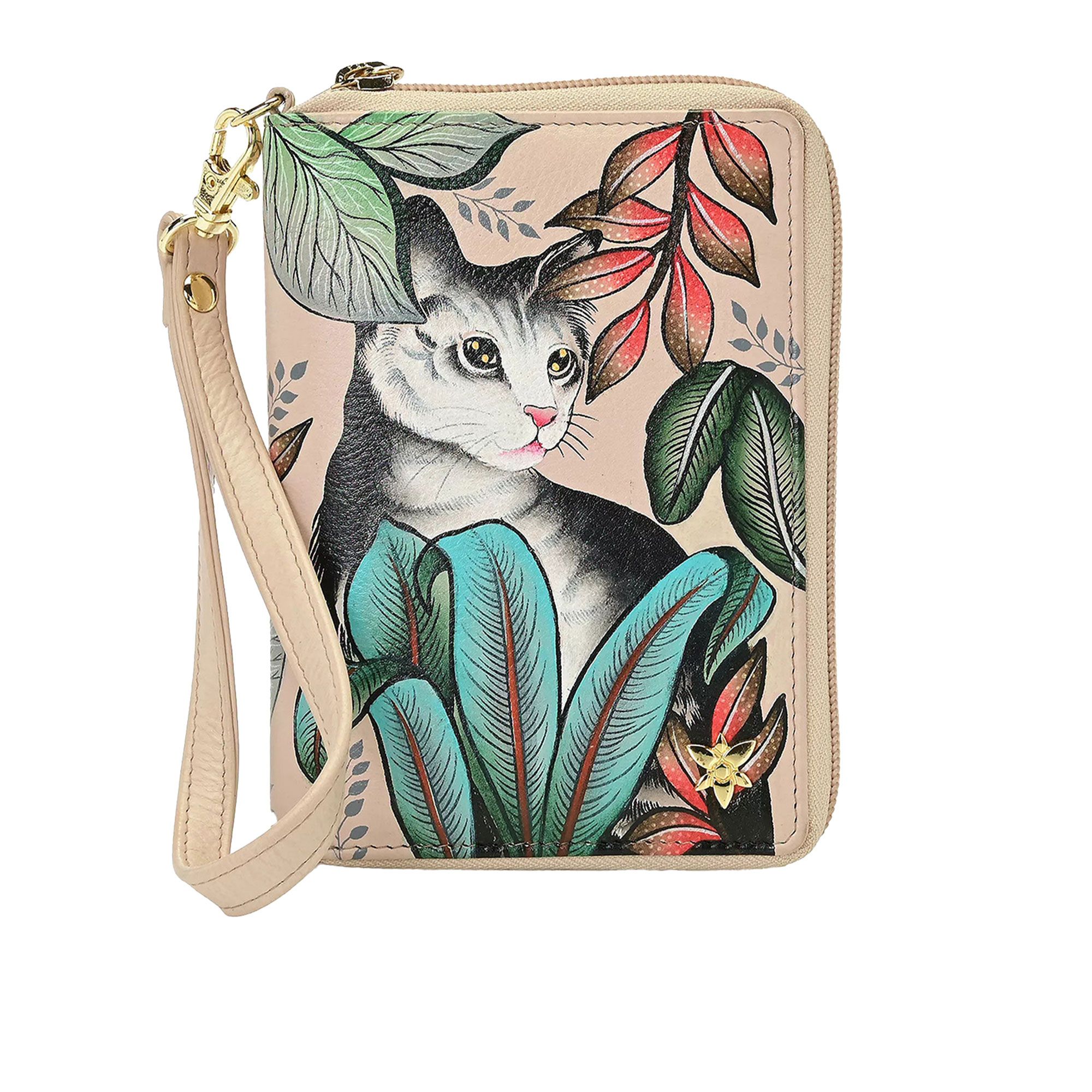 Anuschka
Portafoglio in pelle
dipinto a mano
con laccio