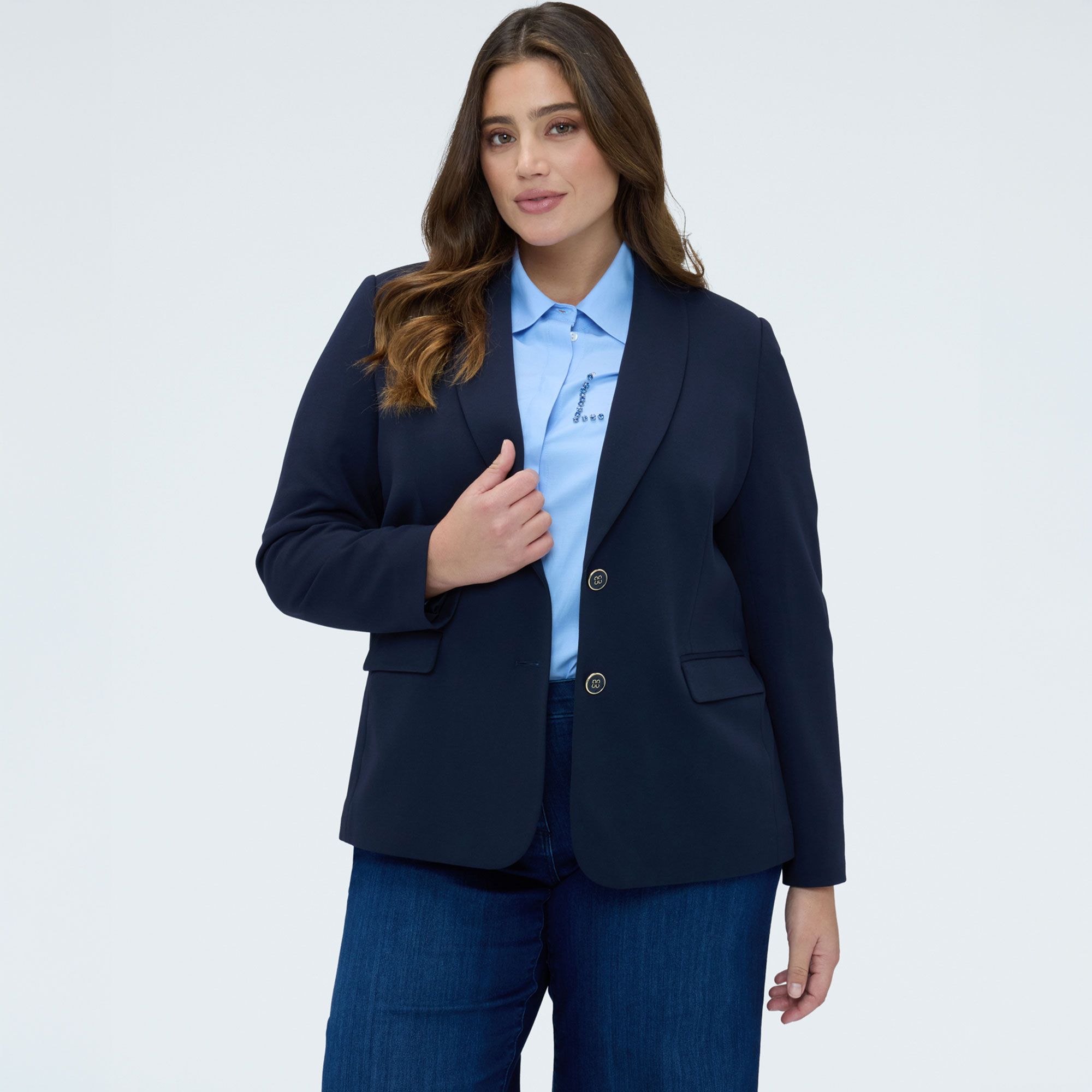 Fiorella Rubino
Blazer in scuba
con collo revers
e due bottoni