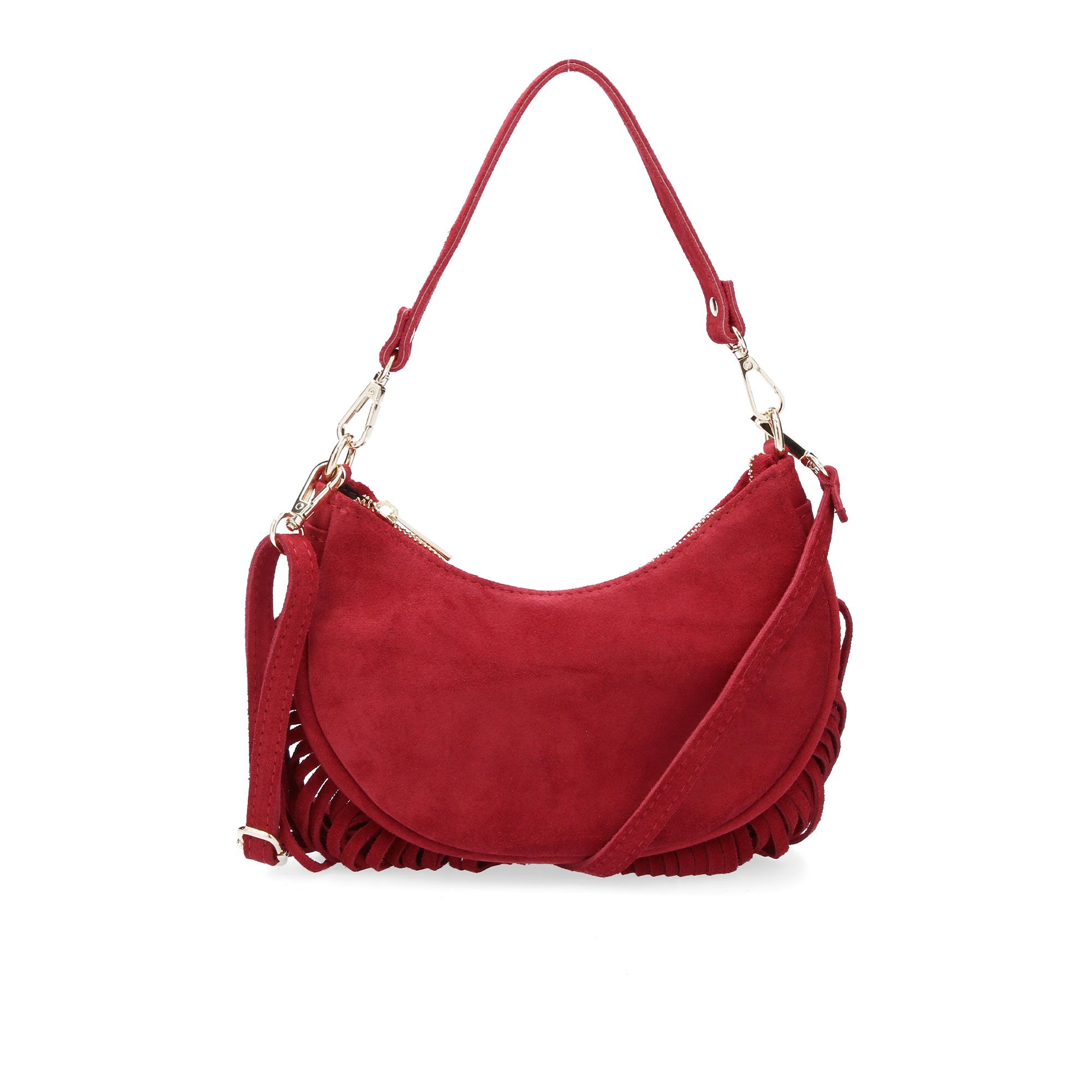 Image of Le Corone Bags Borsa a mano Lunetta 70 in pelle con frange061