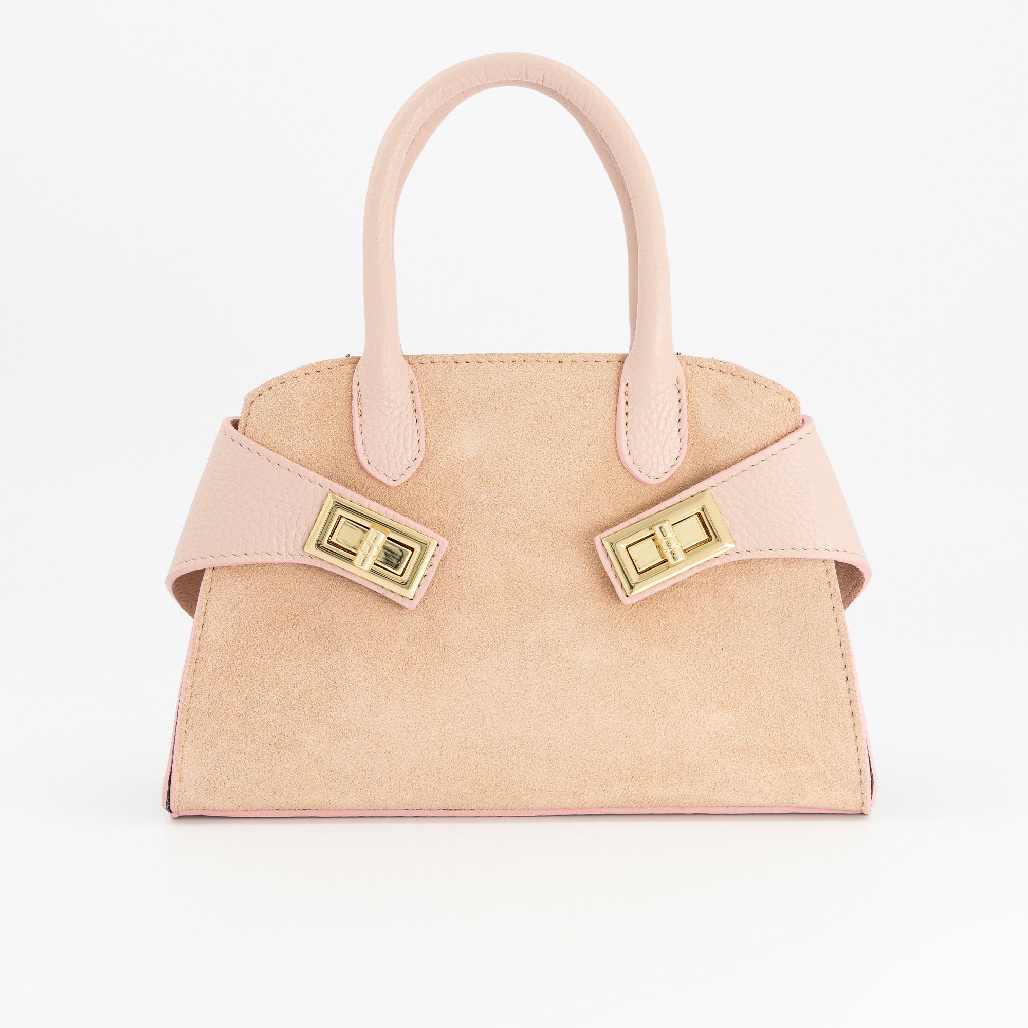 Le Corone Bags
Borsa a mano in
pelle scamosciata
con due manici