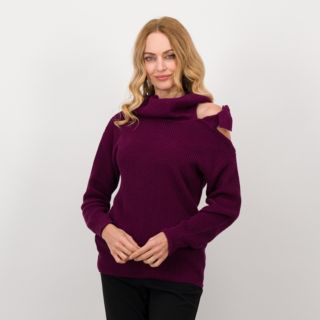 Nina Leonard
Maglione a coste
in misto cotone con
scollo a cappuccio