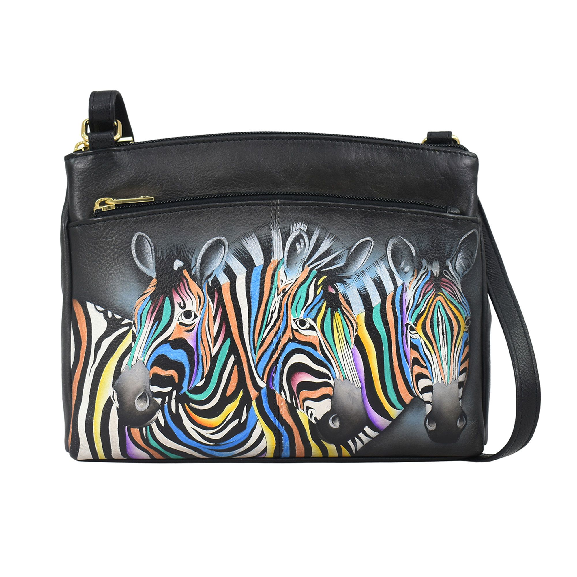 Anuschka
Borsa a tracolla
in pelle dipinta a
mano con zip