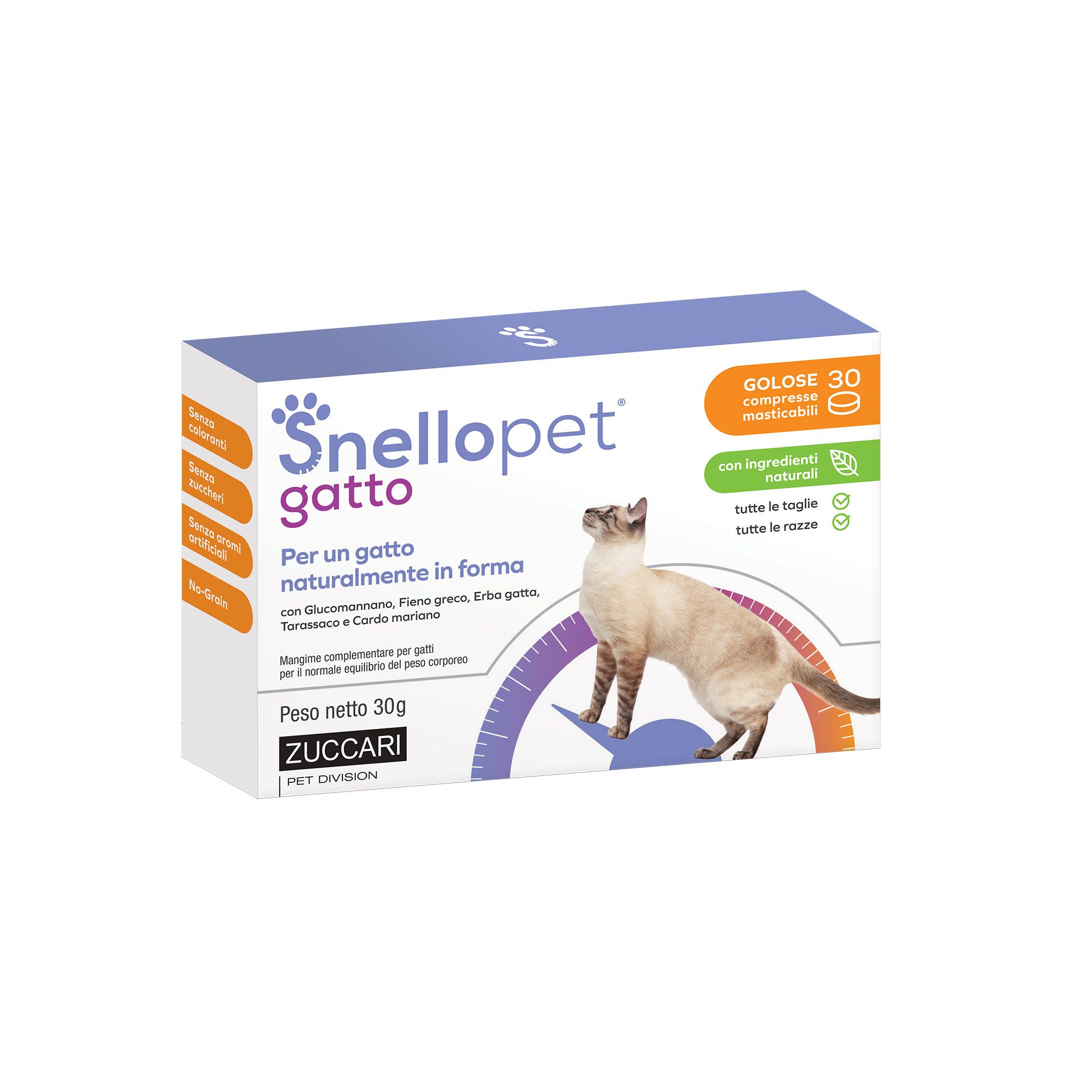Snellopet
Integratore per gatti
in compresse
(30cpr)