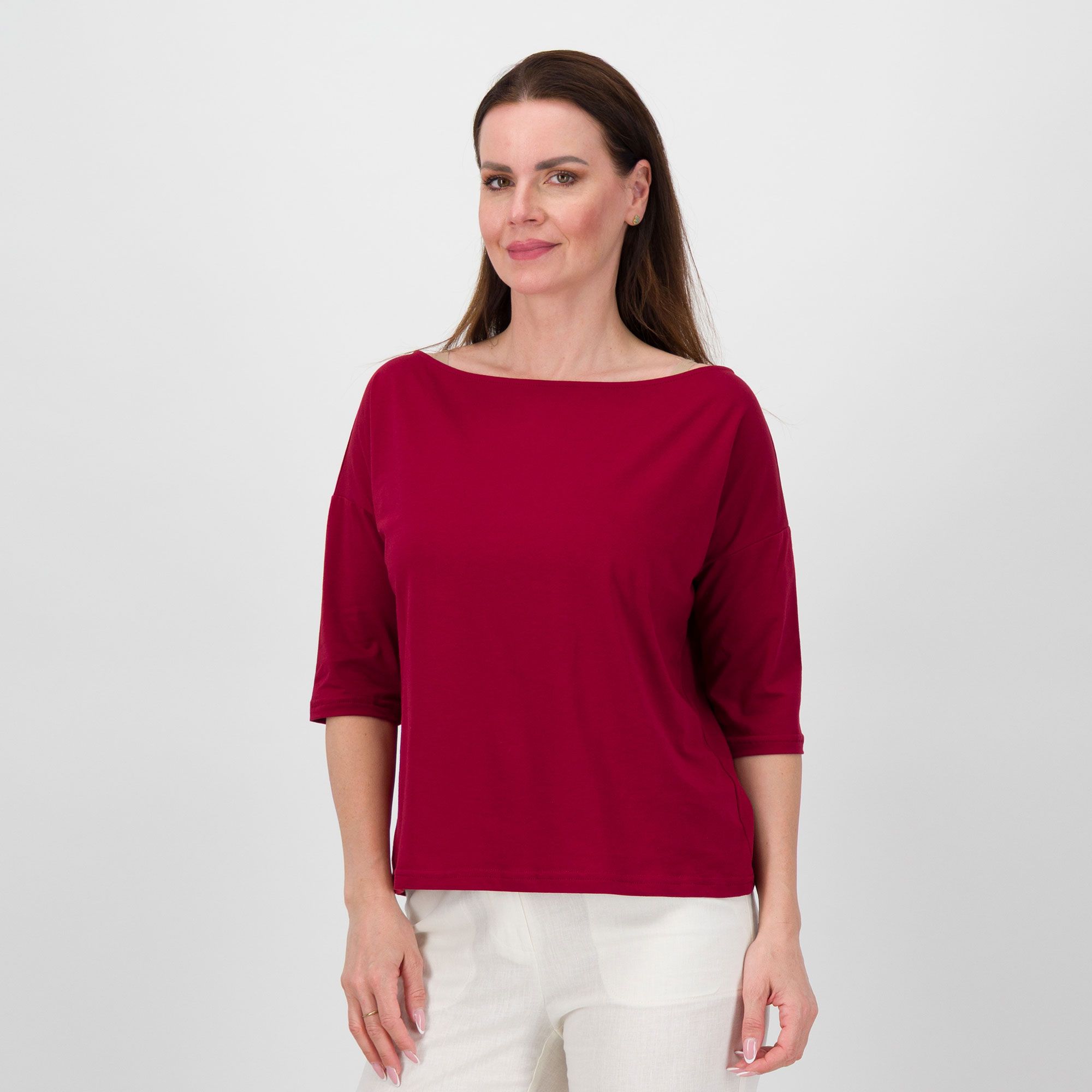 Caterina Lancini
T-shirt in cotone
con scollo a
barchetta