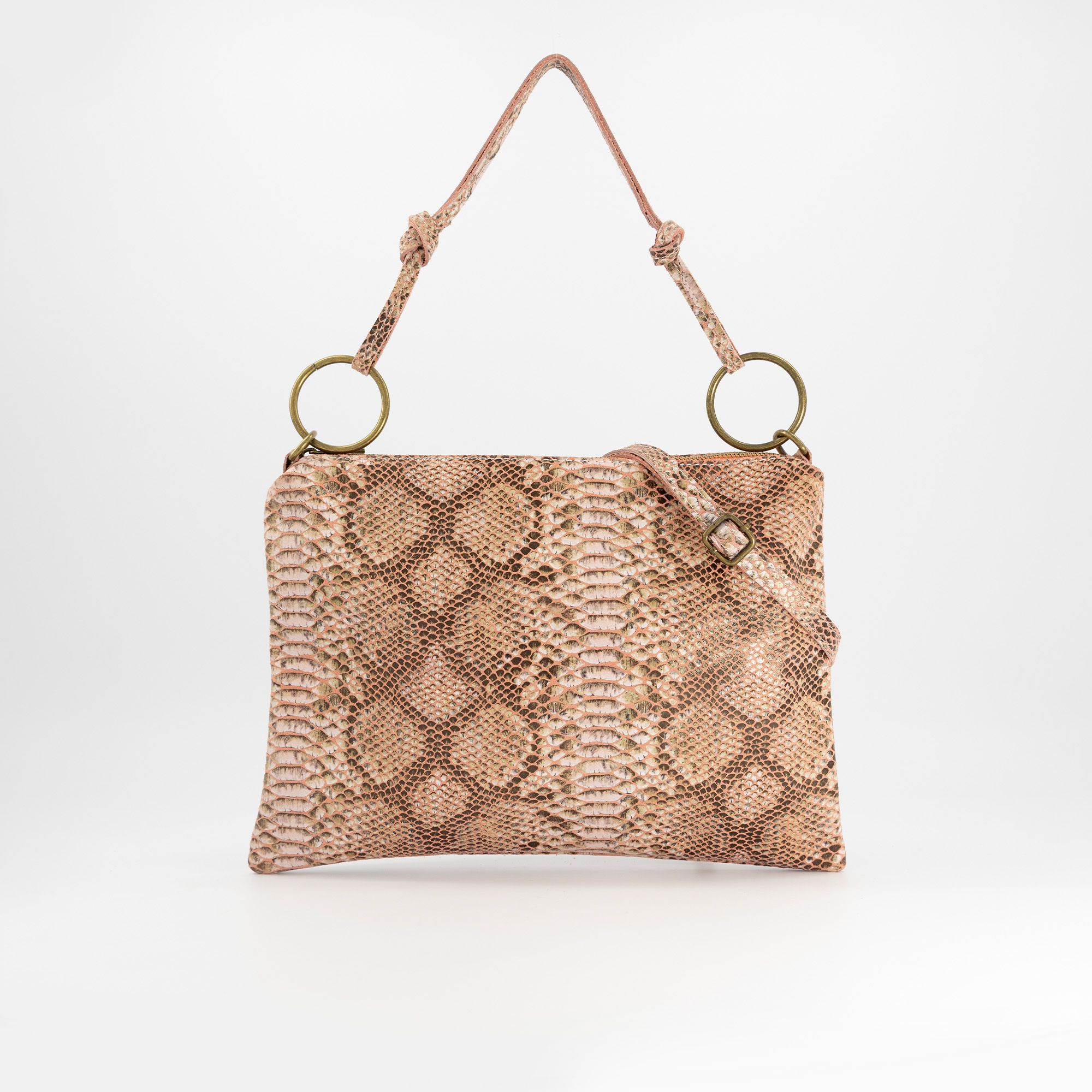 Le Corone Bags
Borsa a spalla in
pelle stampa pitone
con tracolla
