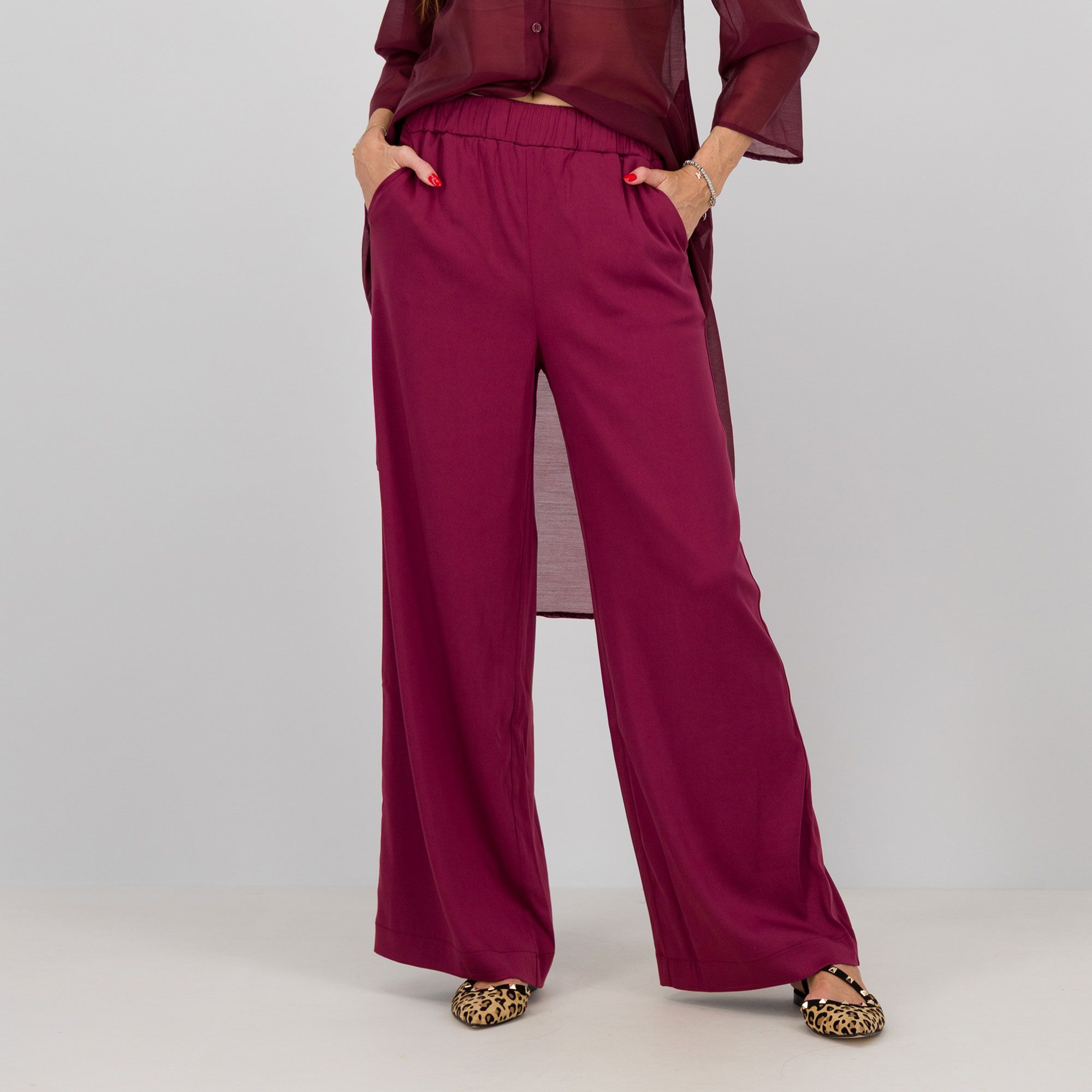 Caterina Lancini
Pantaloni lunghi a
gampa ampia con
elastico