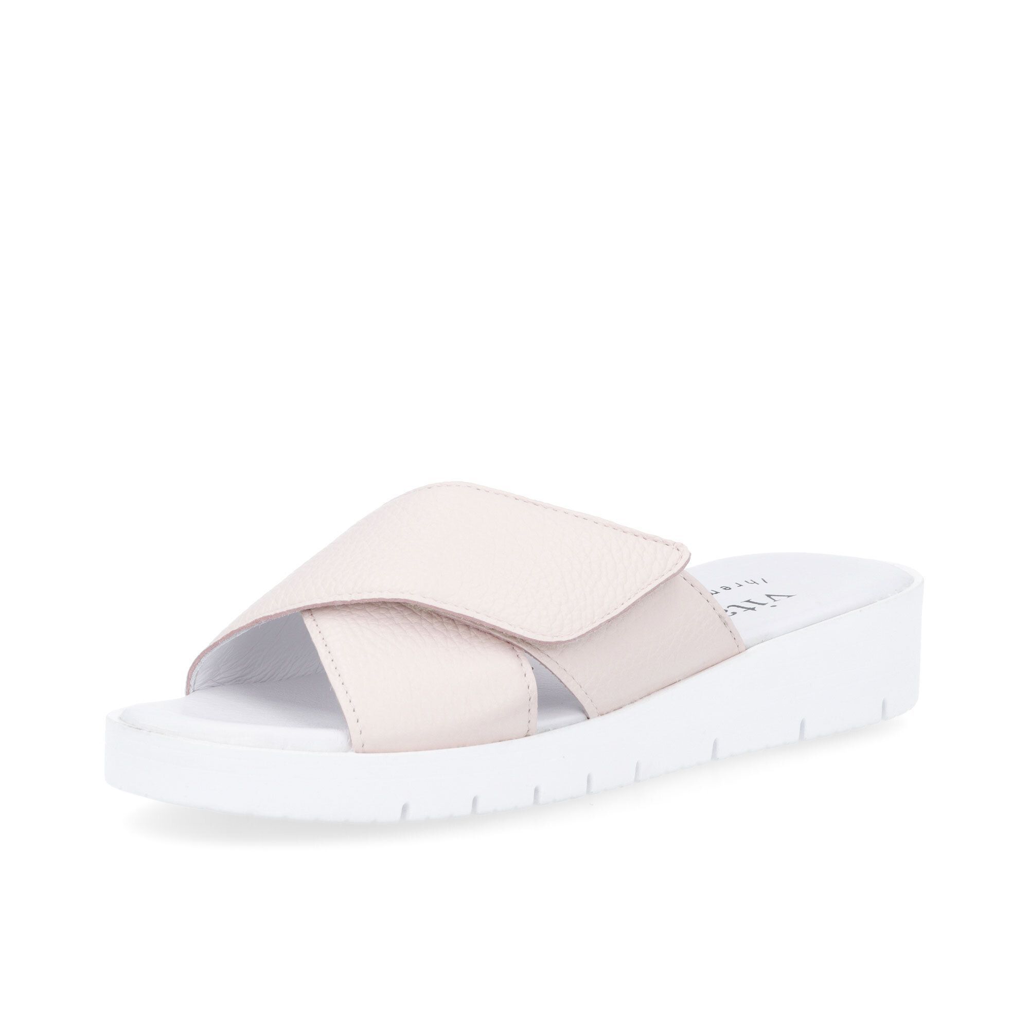 QVC Vitaform Sabot in pelle fascia incrociata con inserto elastico e velcro