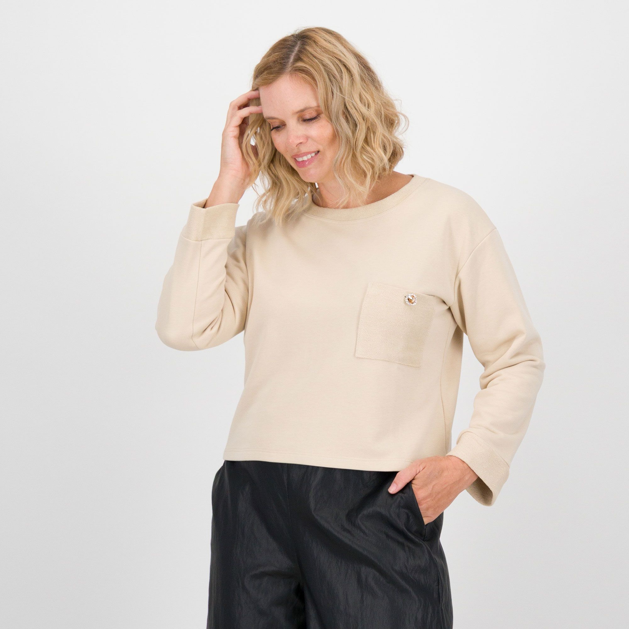 Palazzo Moda
Felpa girocollo
in cotone senza
cappuccio