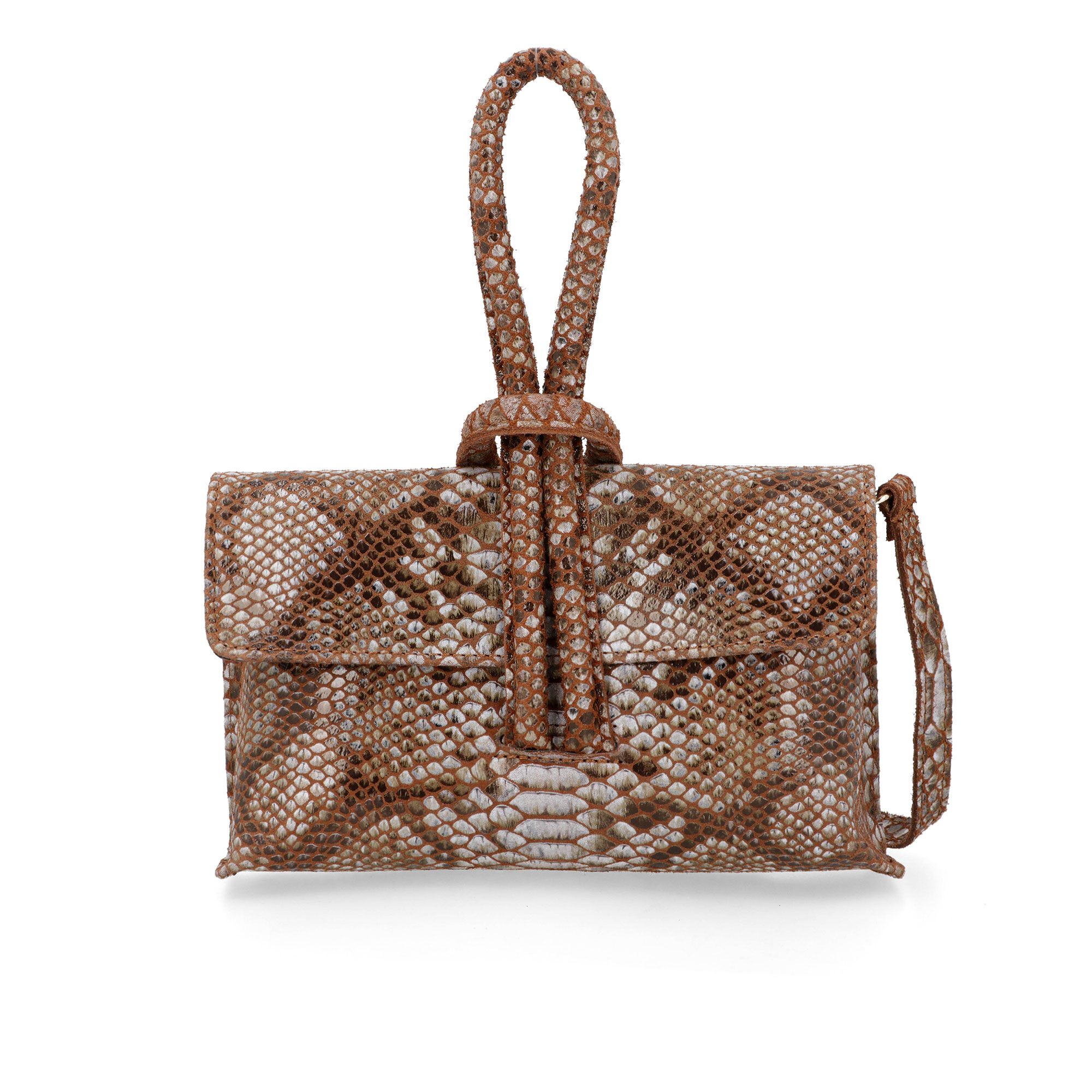 Le Corone Bags
Borsa Bracelet
in pelle stampa
pitone con manico