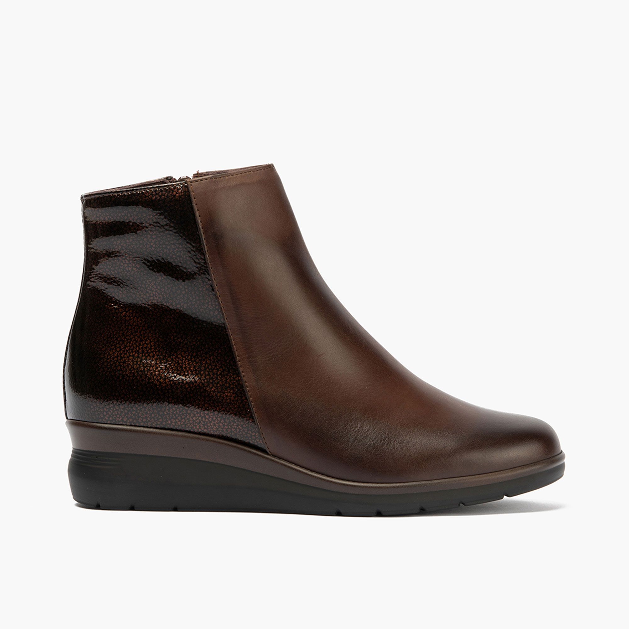 Pitillos Stivali tronchetti in pelle con soletta e zeppa 4cm
