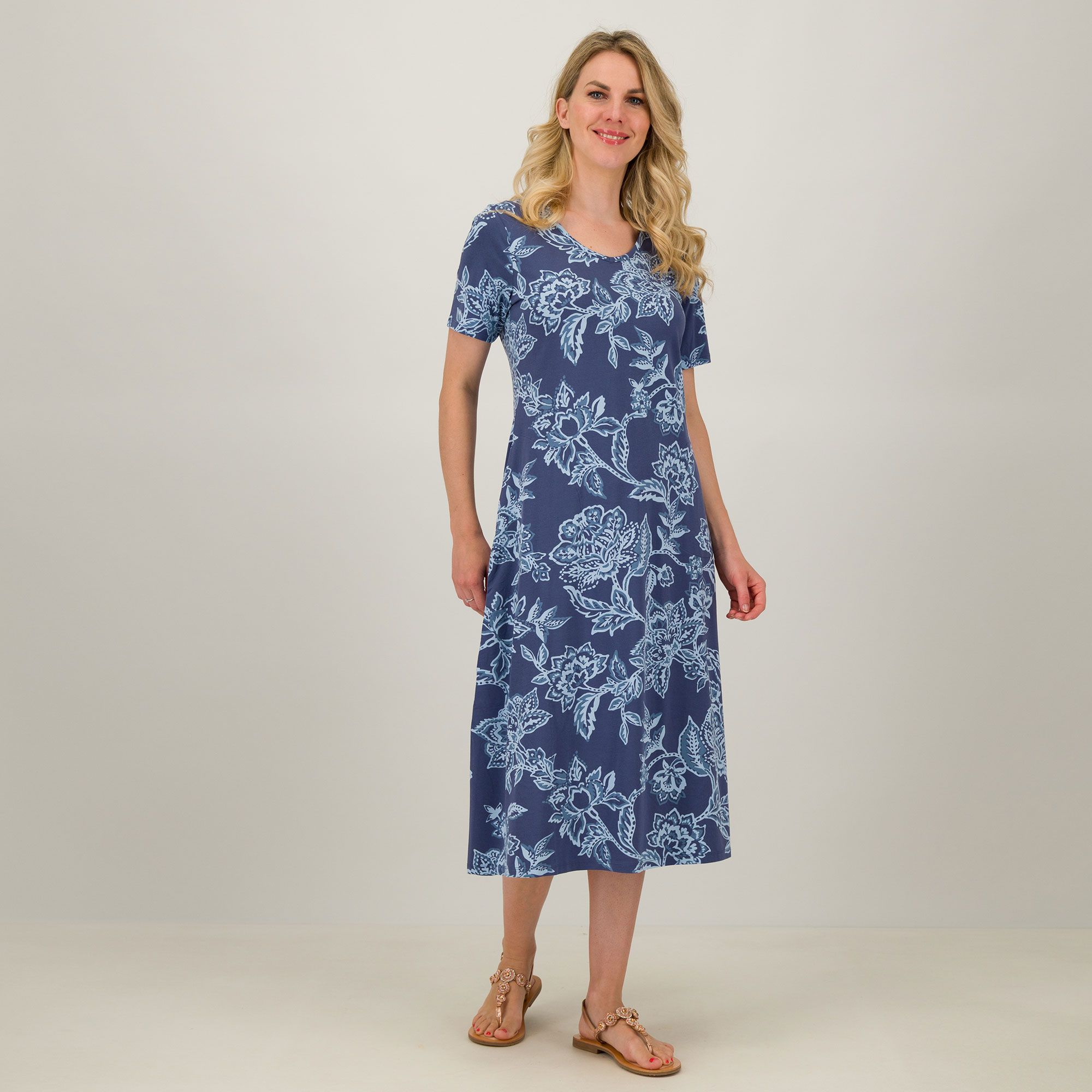 Denim & Co
Abito lungo
in cotone
con scollo a V