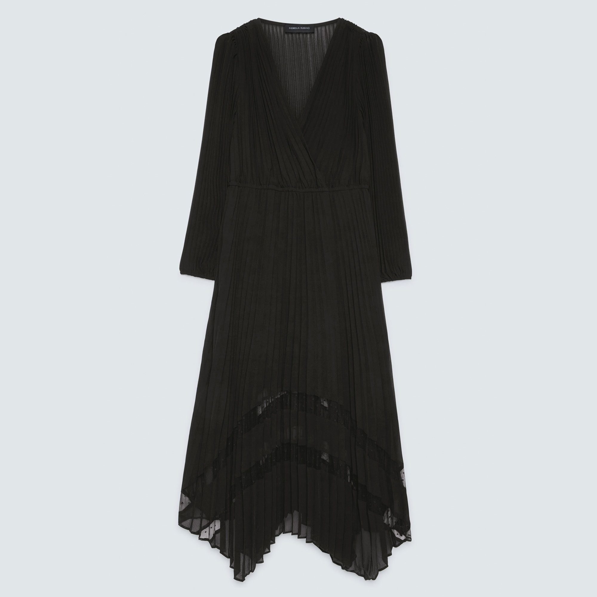 Fiorella Rubino Abito lungo con scollo a V a maniche lunghe