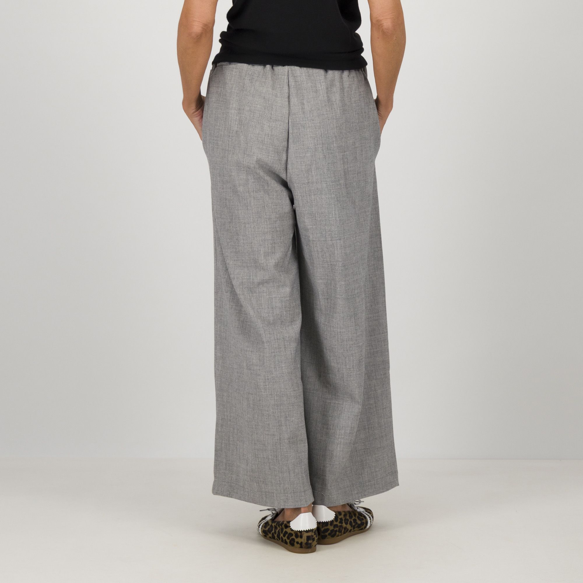 Bianca Della Torre Pantaloni ampi in tessuto melange con elastico