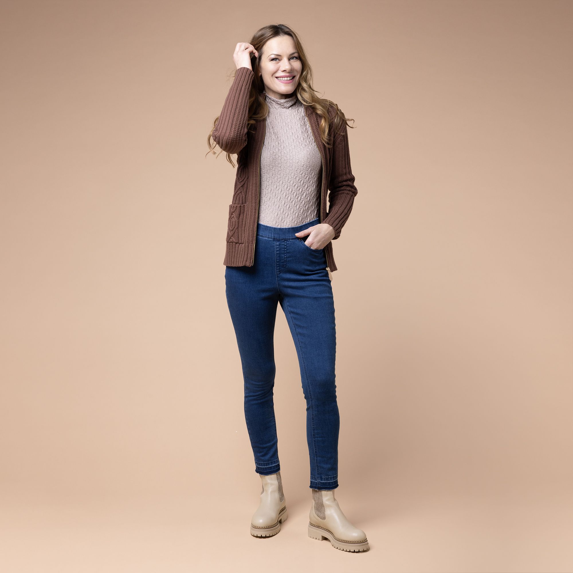 QVC Isaac Mizrahi Live Jeans skinny cotone e viscosa anche Petite