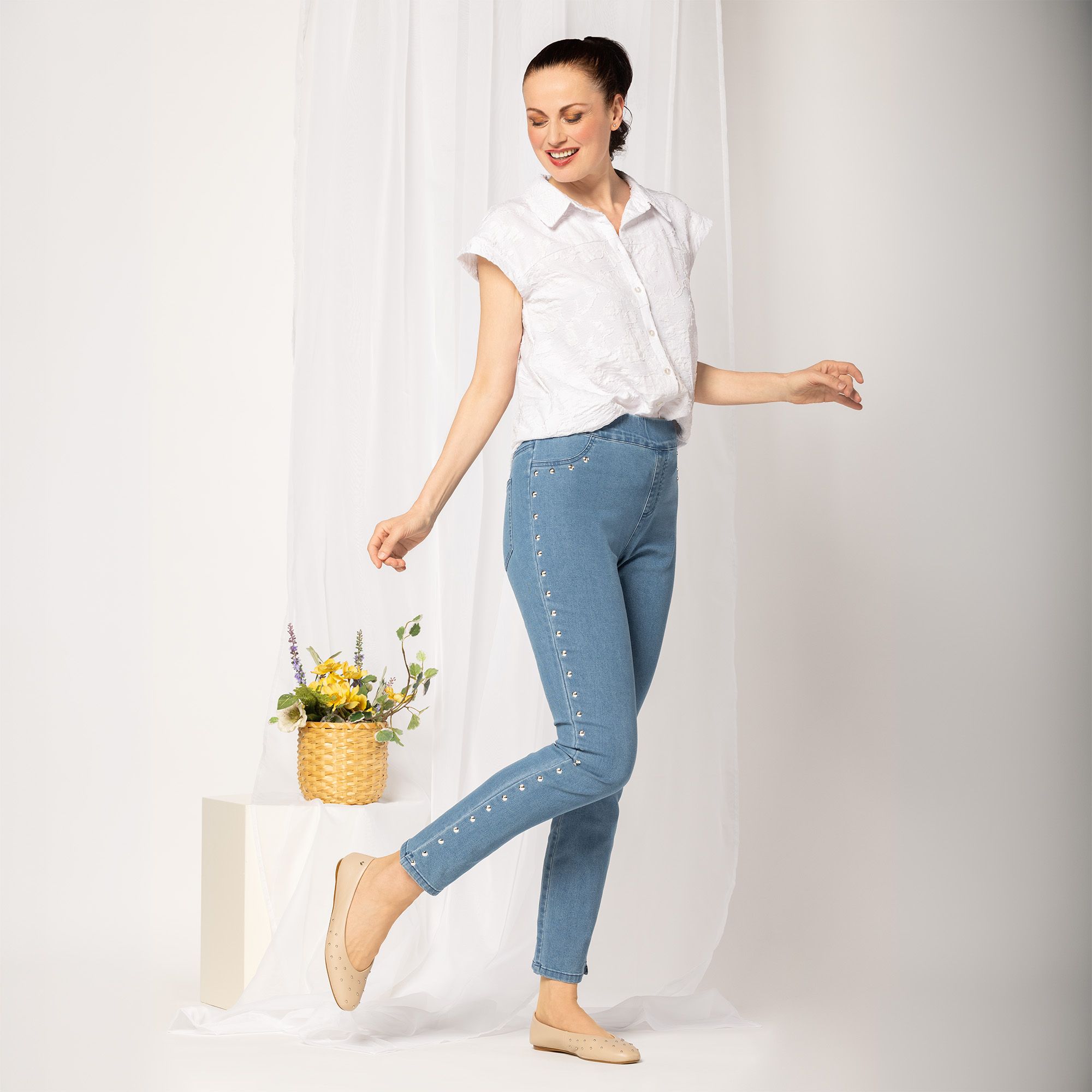 Nina Leonard
Jeans pull on
con elastico