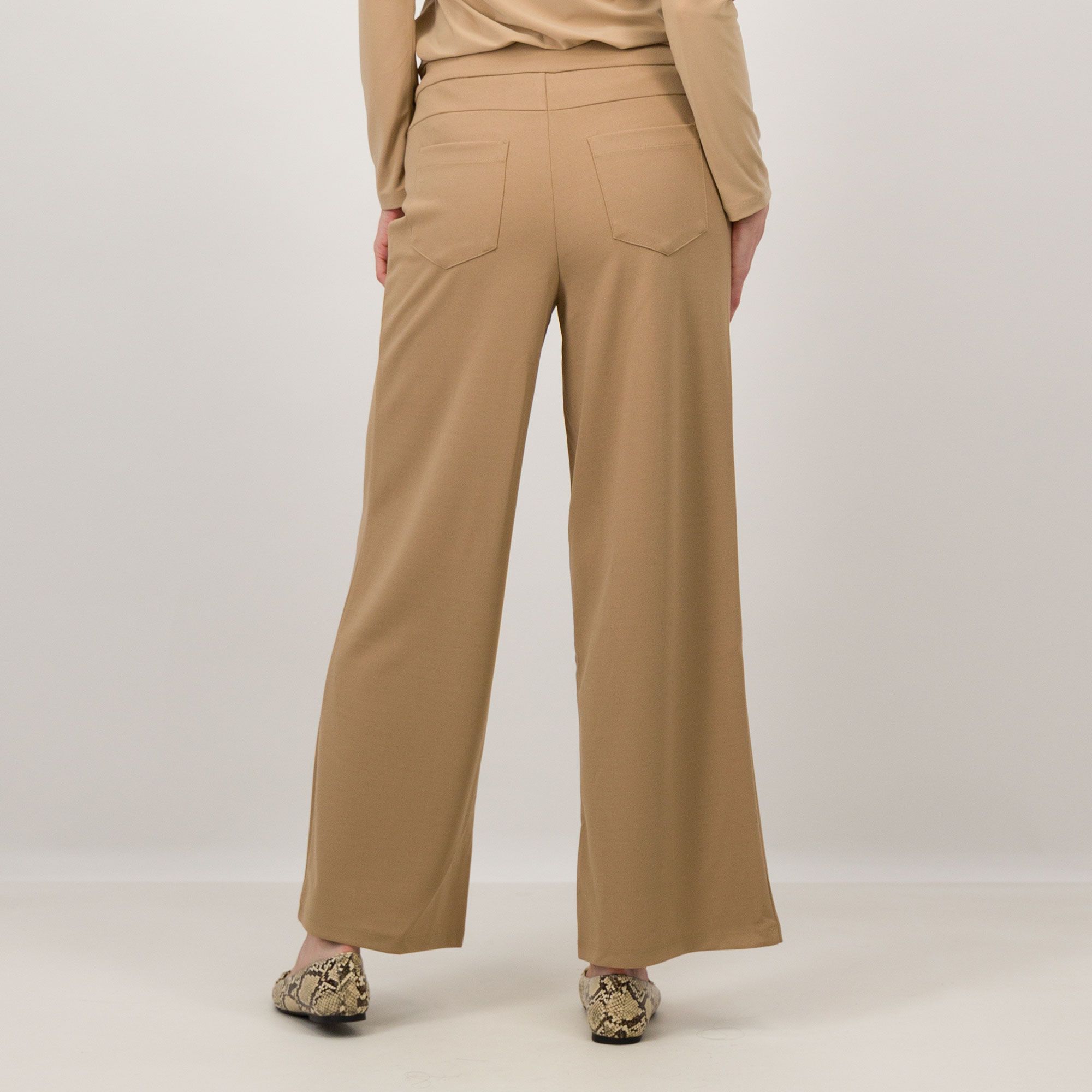 CZYINXIAN Pantaloni Donna A Gamba Larga Morbidi Con Vita Alta Elastica E Tasche - Fluidi E Leggeri