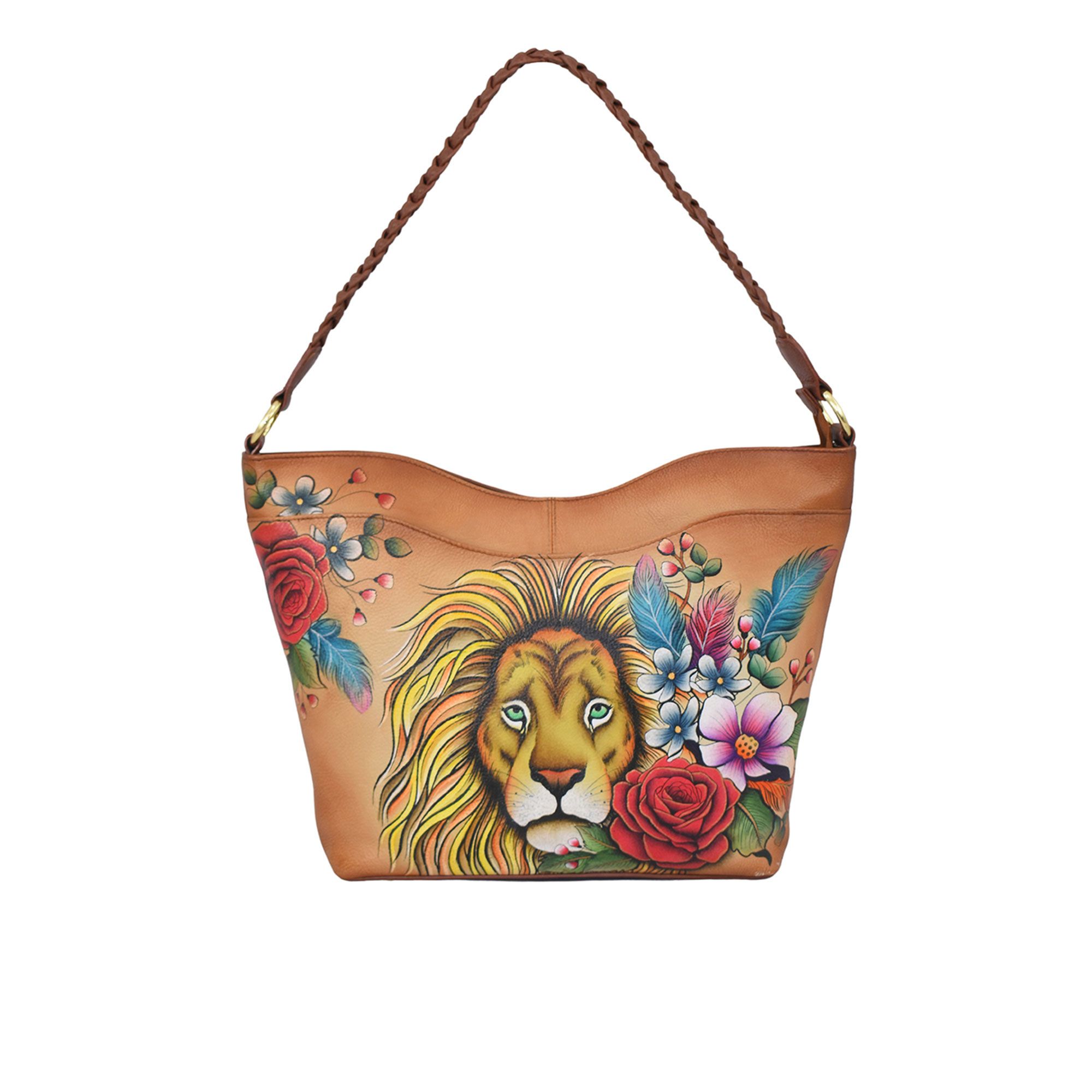 Anuschka
Borsa a spalla in
pelle dipinta con
manico intrecciato