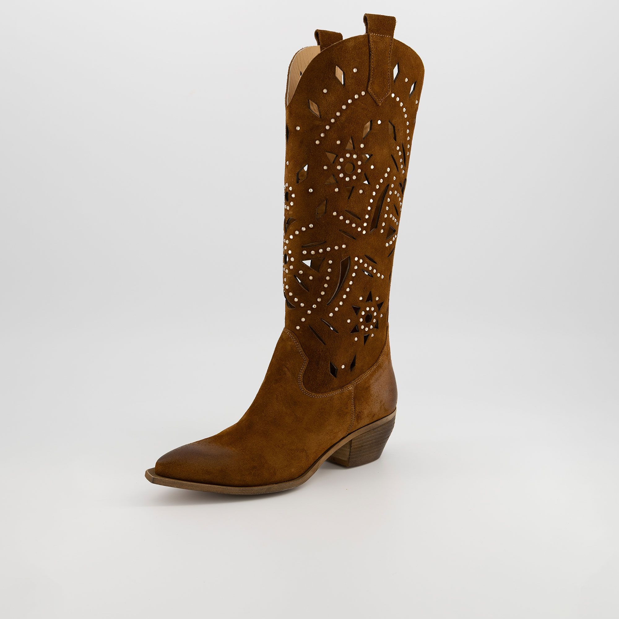 Galieti
Stivali texani in
pelle scamosciata
con tacco 5 cm