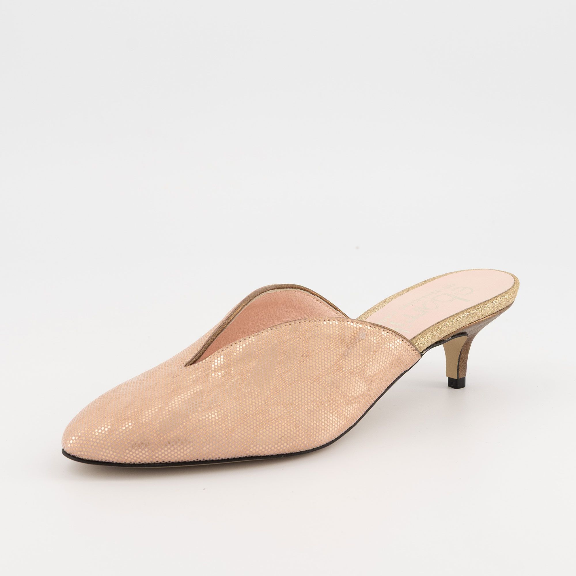 Ebarrito Sabot in pelle con scollo a V e tacco 5 cm