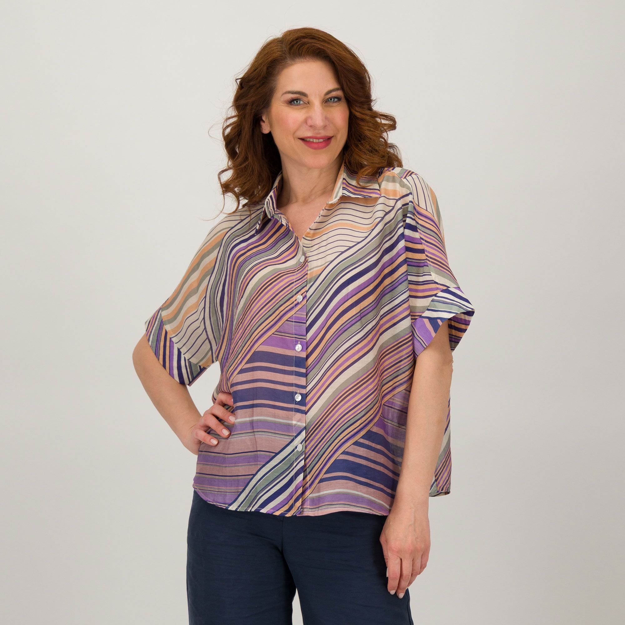 SottoMarino
Camicia a maniche
corte fantasia righe