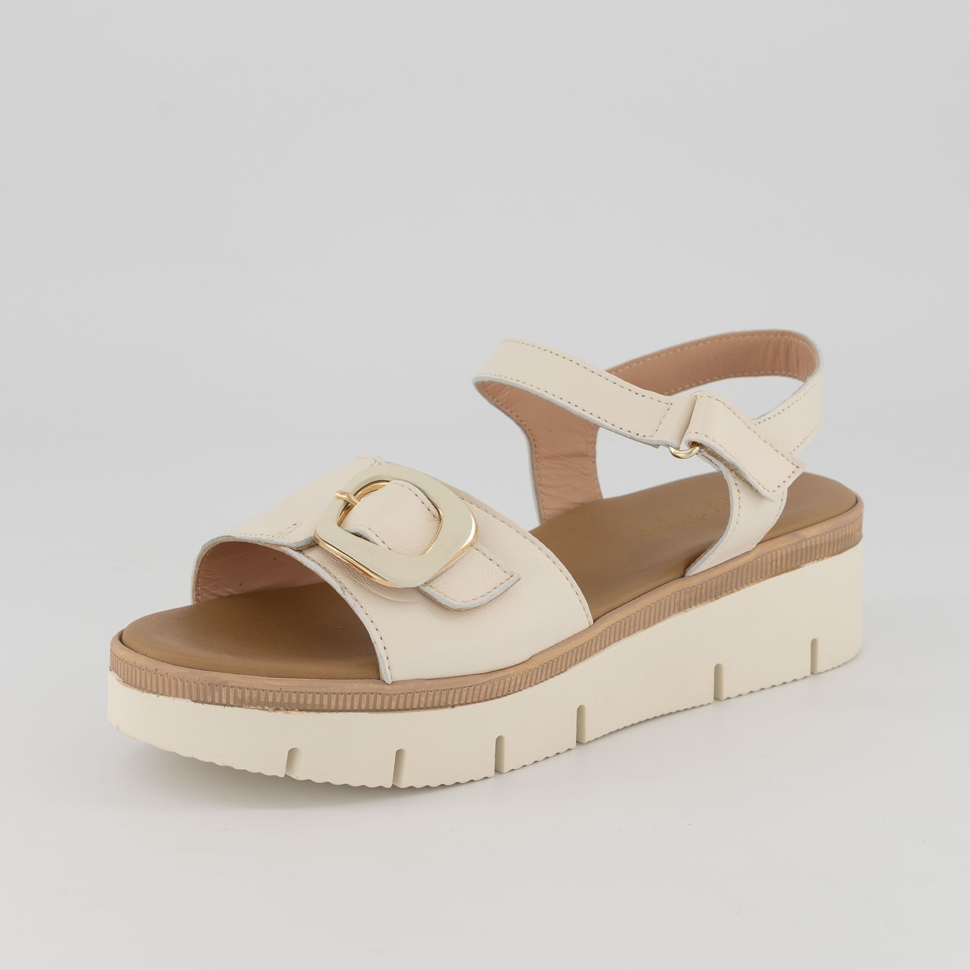Soffice Sogno Sandali in pelle con cinturino e zeppa 4,5 cm