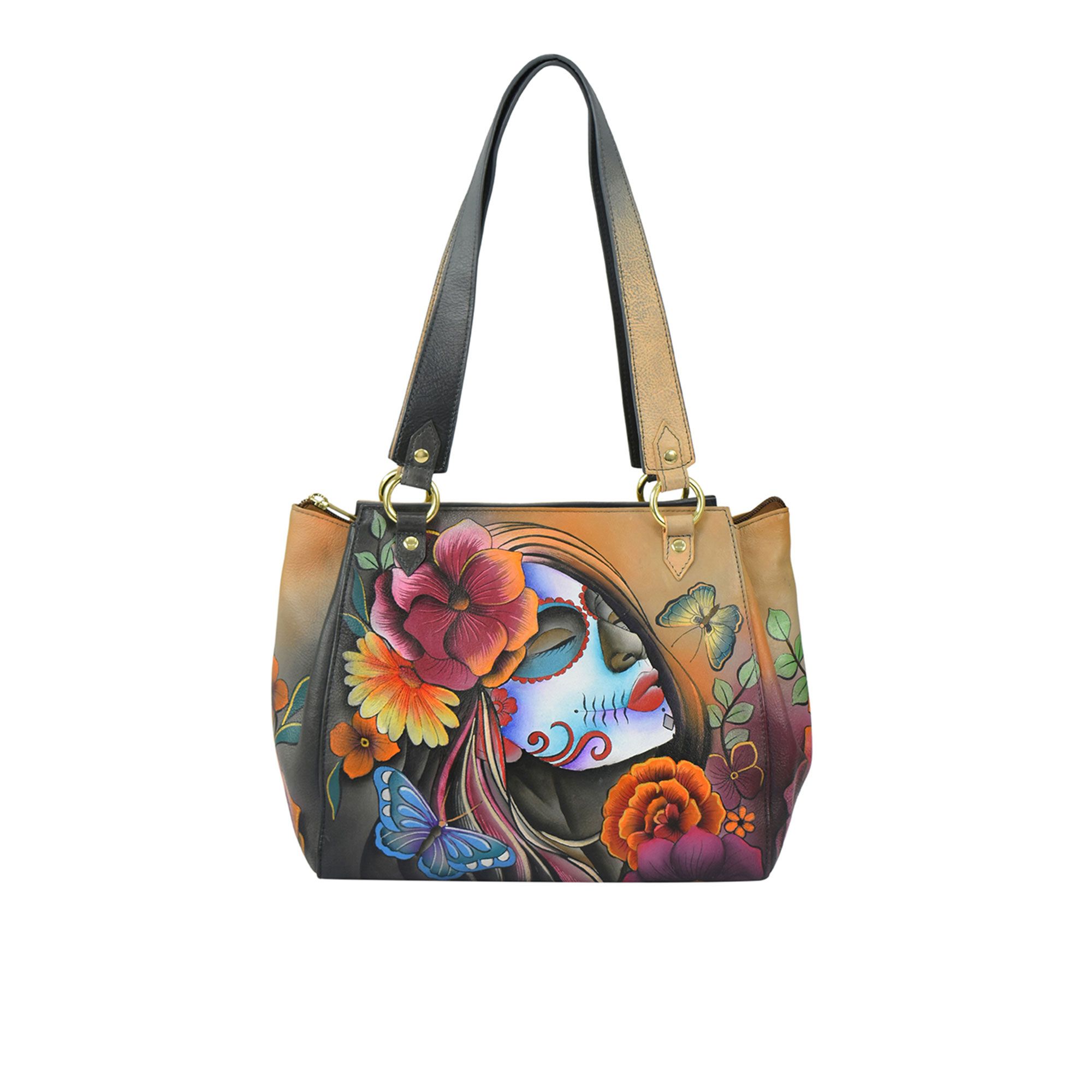 Anuschka
Borsa a spalla in
pelle dipinta a mano
con due manici