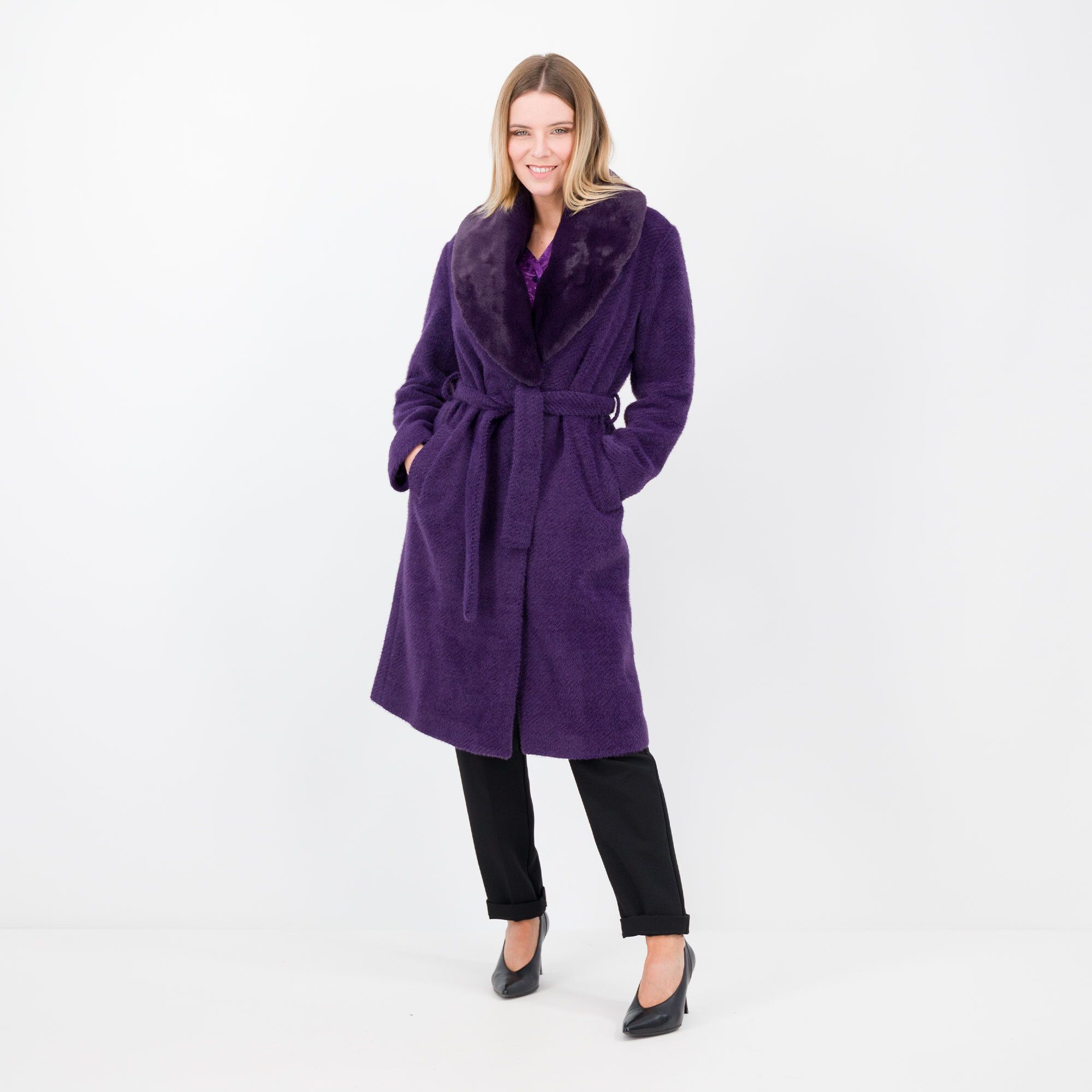 Image of EXTESA Cappotto con collo in tessuto peluche061