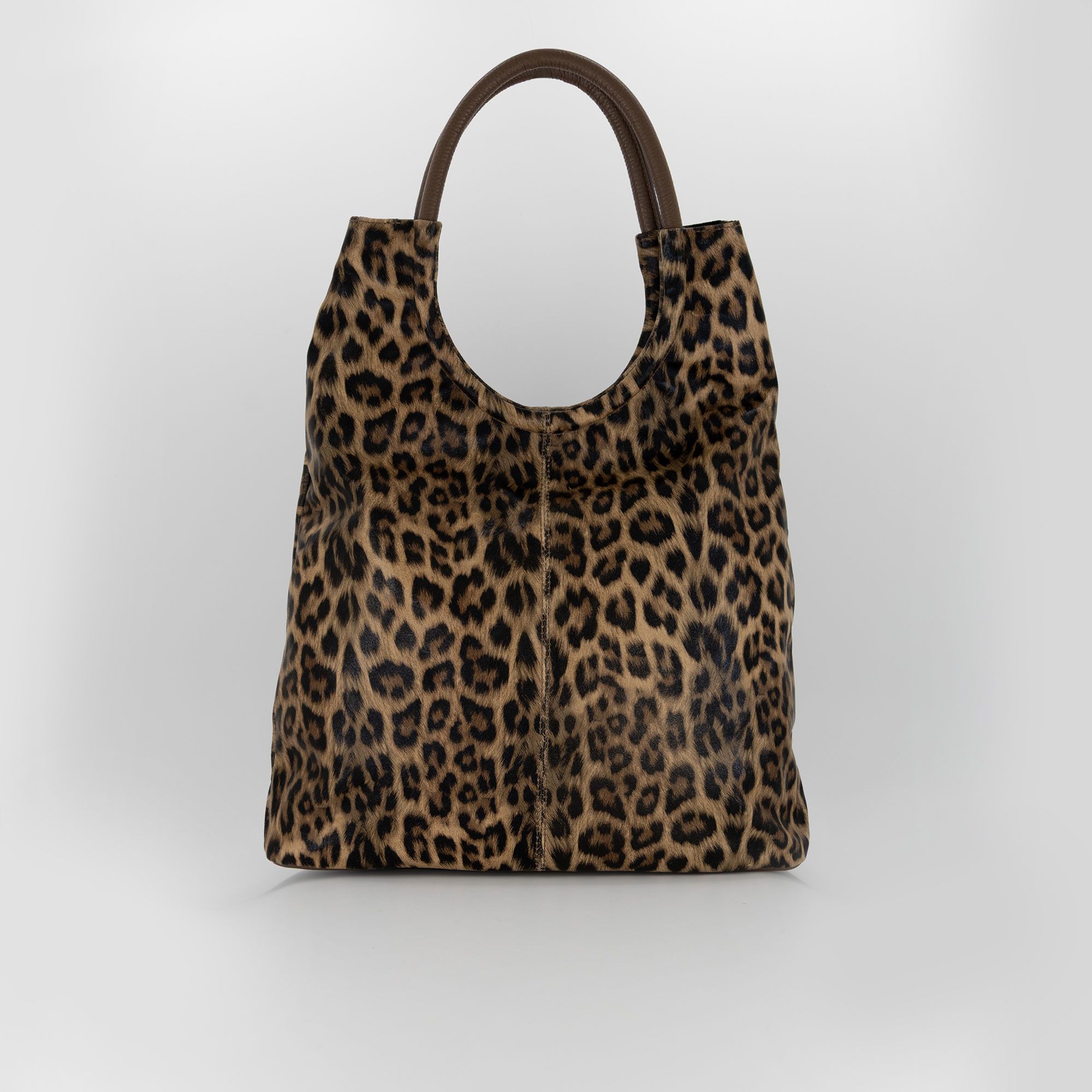 Le Corone Bags
Borsa Oblò 26 a
spalla in pelle
stampa leopardo